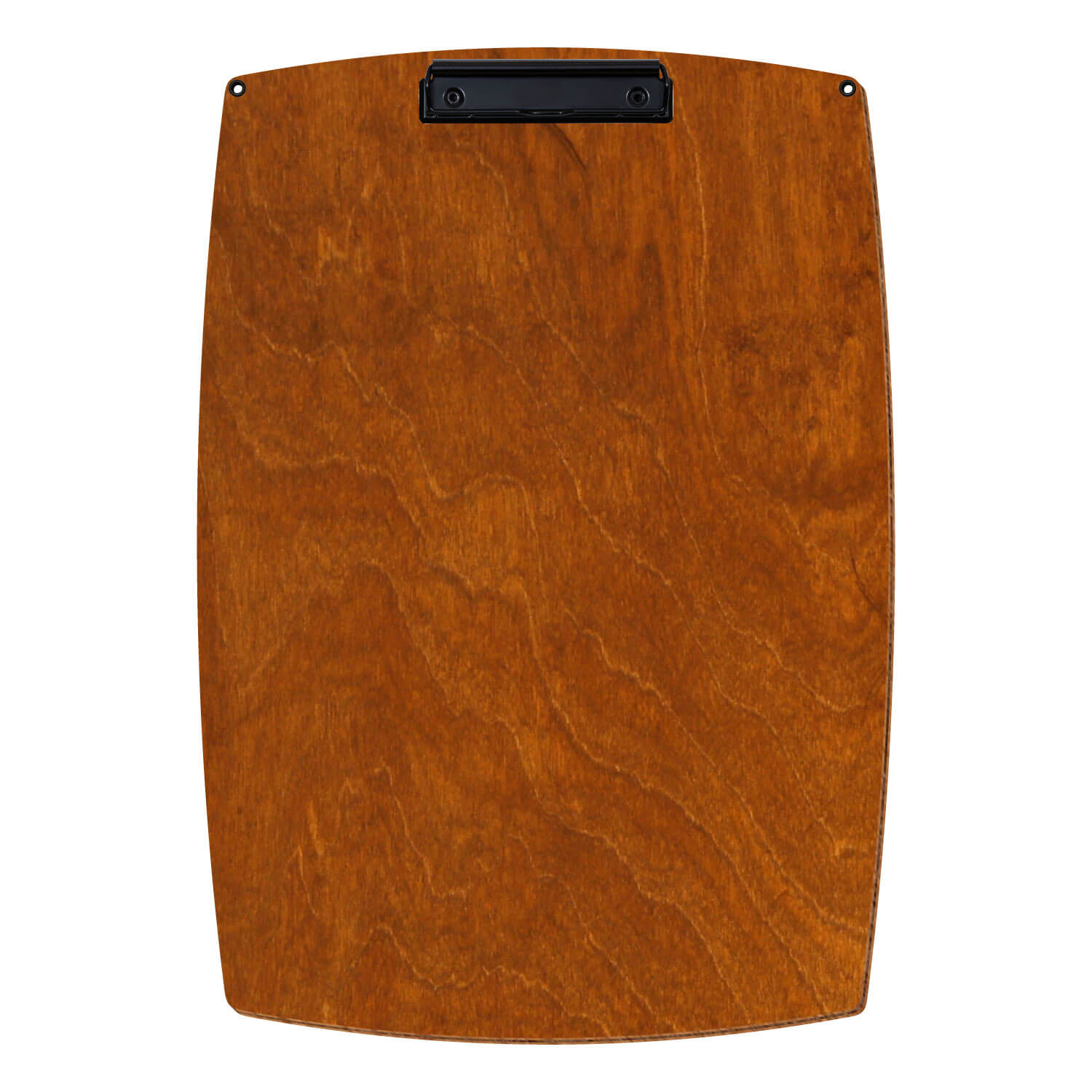 Bütic Holz-Klemmbrett konvex in der Farbe Rum mit Aufhängeösen in A3 hochkant mit schwarzer Bügelklemme