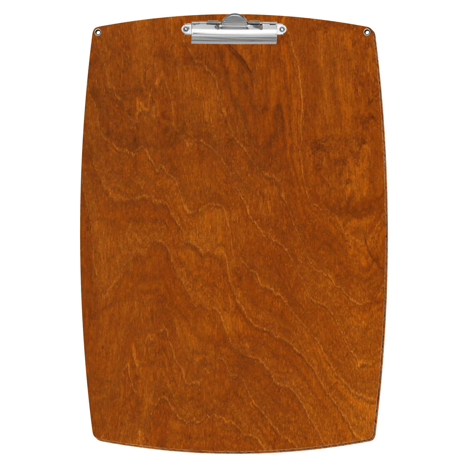Bütic Holz-Klemmbrett konvex in der Farbe Rum mit Aufhängeösen in A3 hochkant mit silberner Zahnklemme