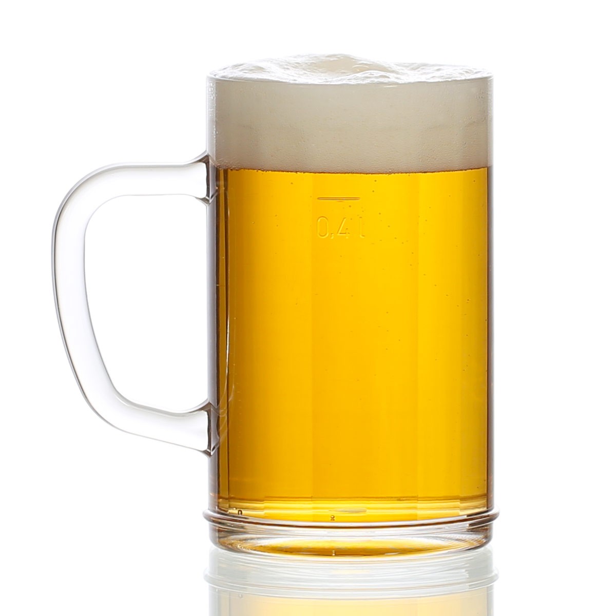 Kunststoff Bierglas gefüllt bruchsicher - 0,4L