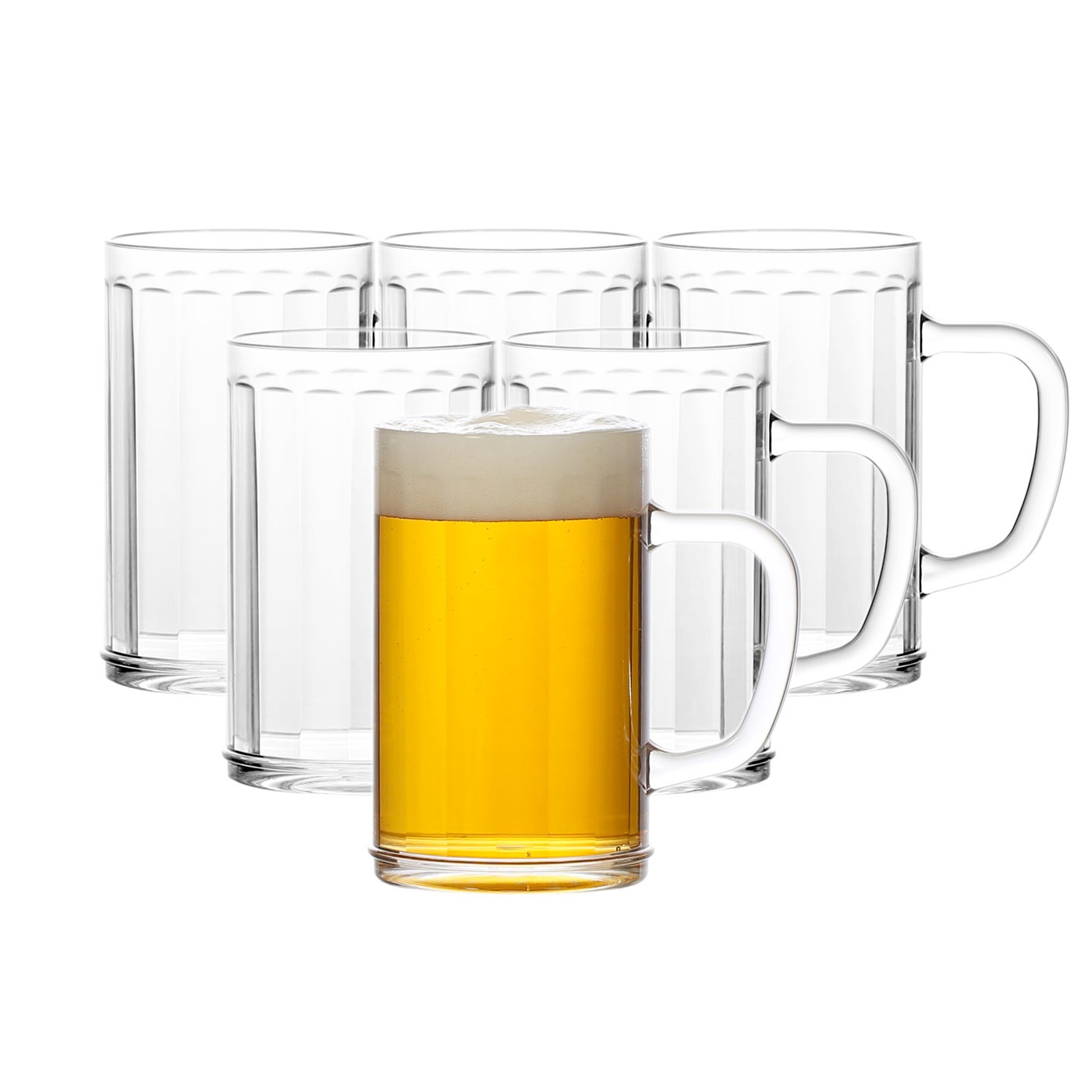 Kunststoff Biergläser 6er Sets gefüllt2 bruchsicher - 0,4L