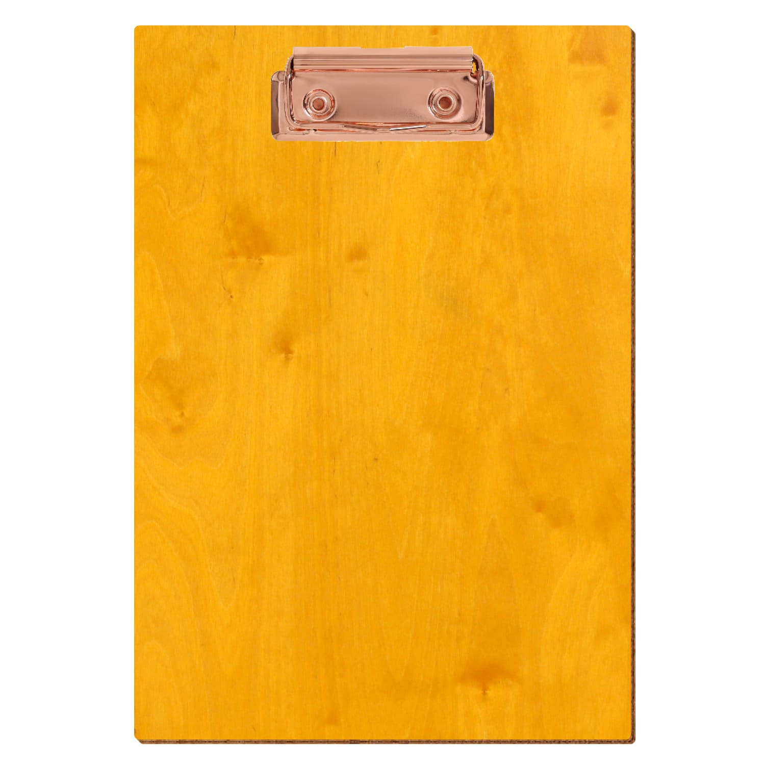 Klemmbrett Standardform Zitronengelb A5 hochkant Bügelklemme roségold