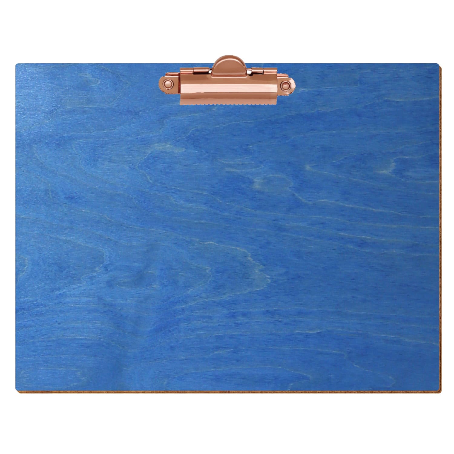 Klemmbrett Standardform Kornblumenblau A5 querkant Zahnklemme roségold