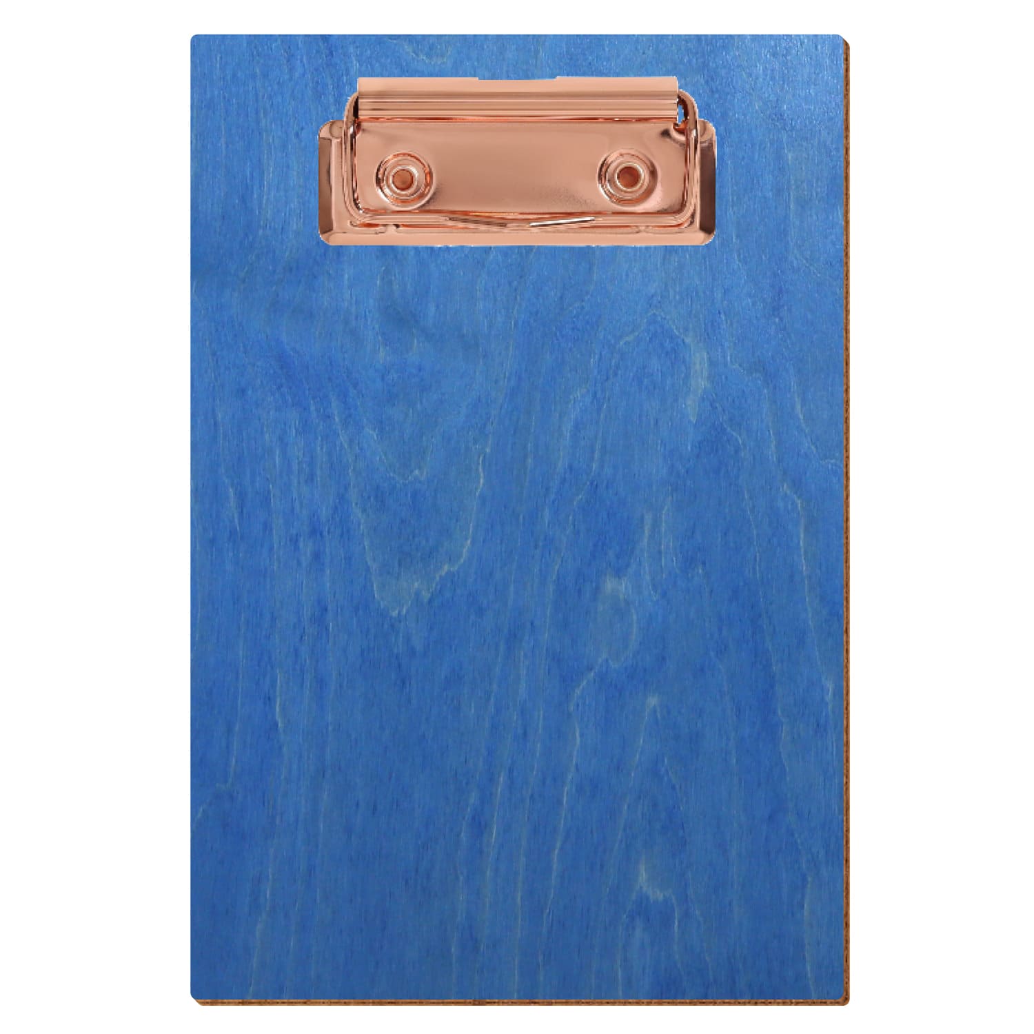 Klemmbrett Standardform Kornblumenblau A6 hochkant Bügelklemme roségold