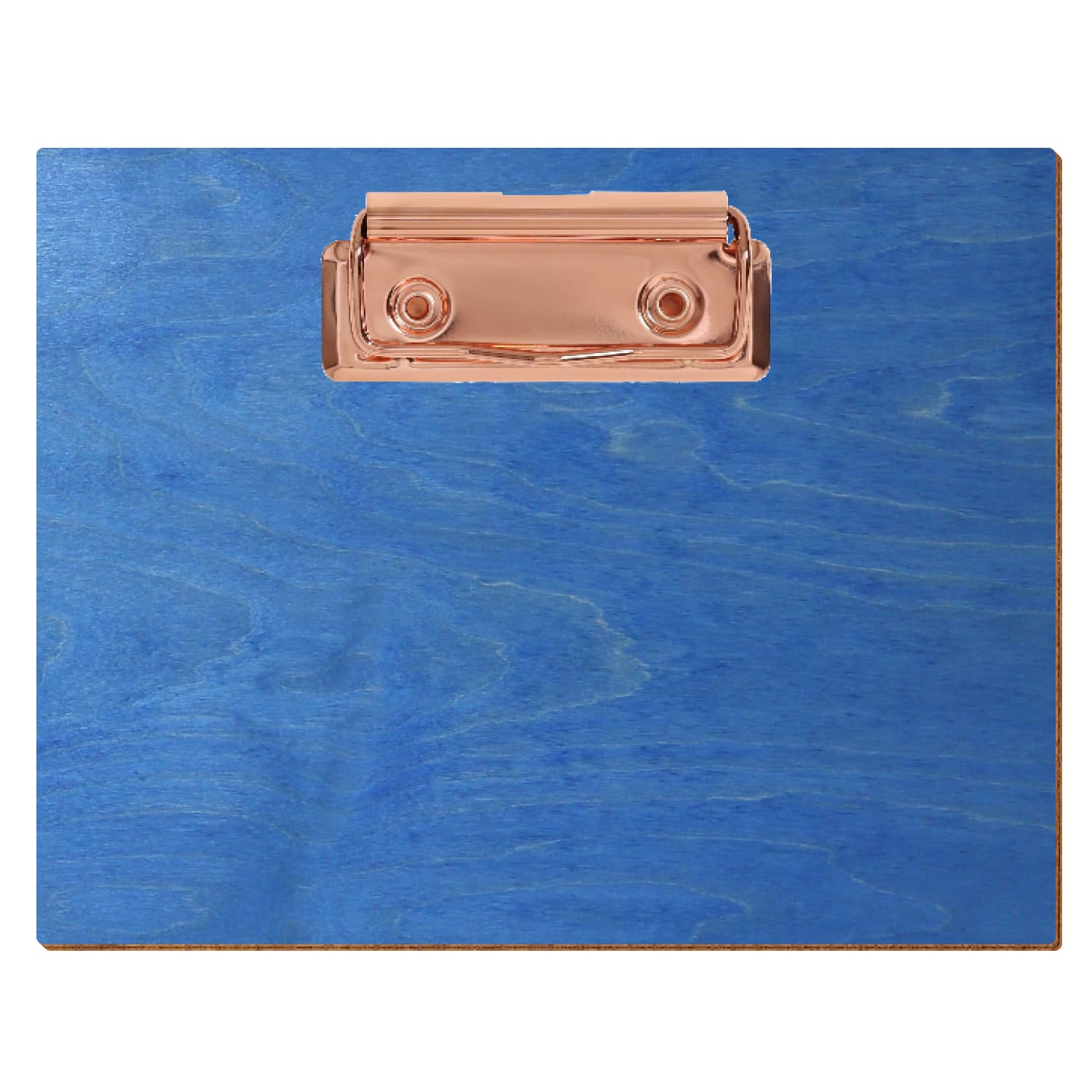 Klemmbrett Standardform Kornblumenblau A6 querkant Bügelklemme roségold