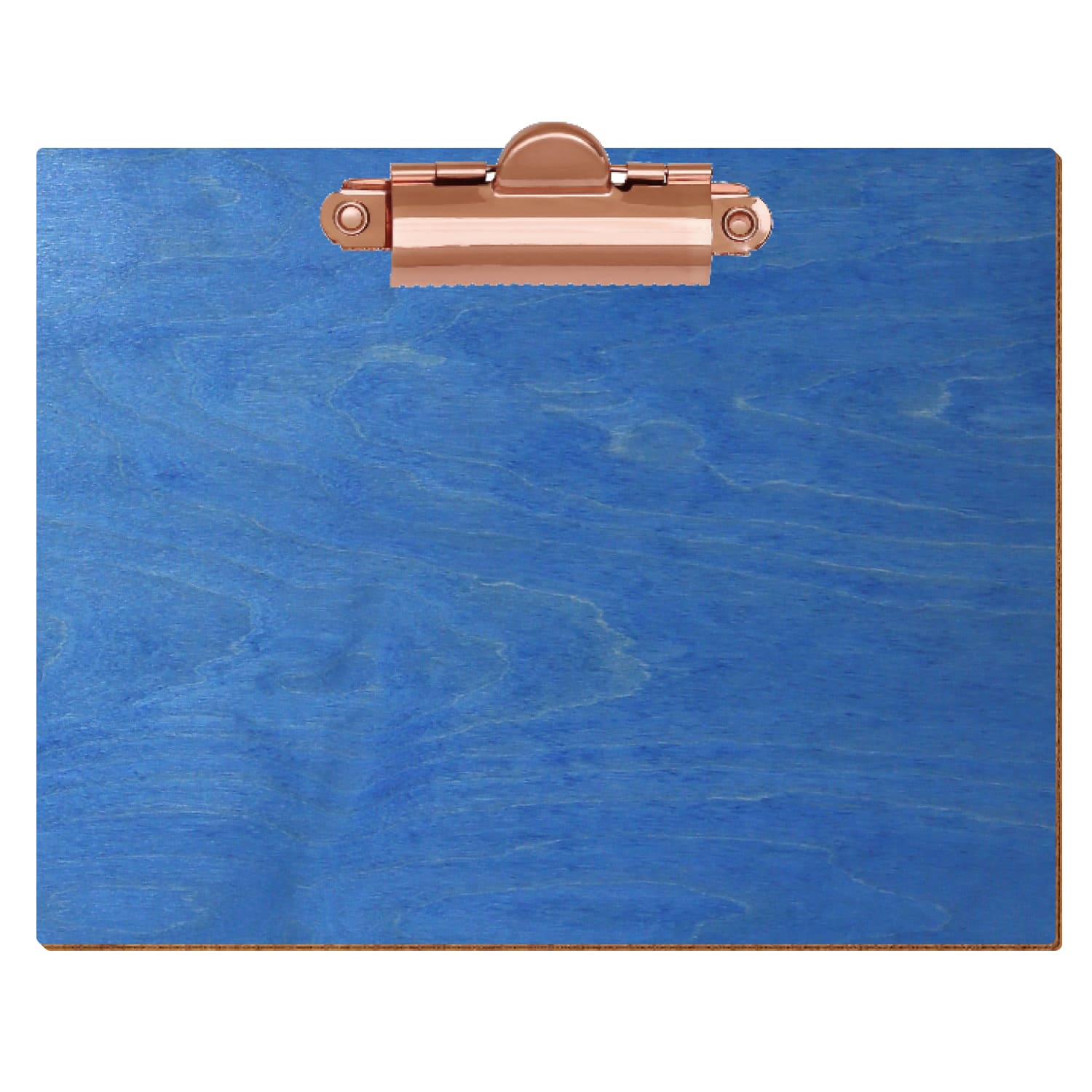 Klemmbrett Standardform Kornblumenblau A6 querkant Zahnklemme roségold