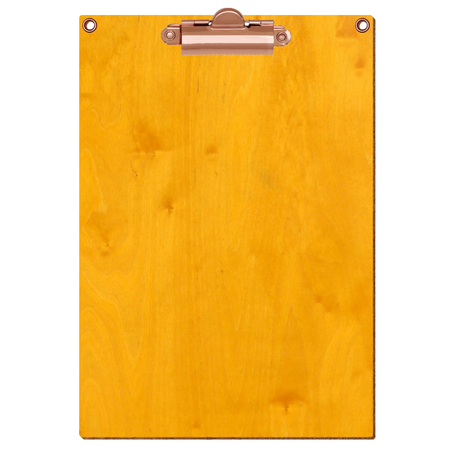 Klemmbrett Standardform Zitronengelb mit 2 Ösen A5 hochkant Zahnklemme roségold