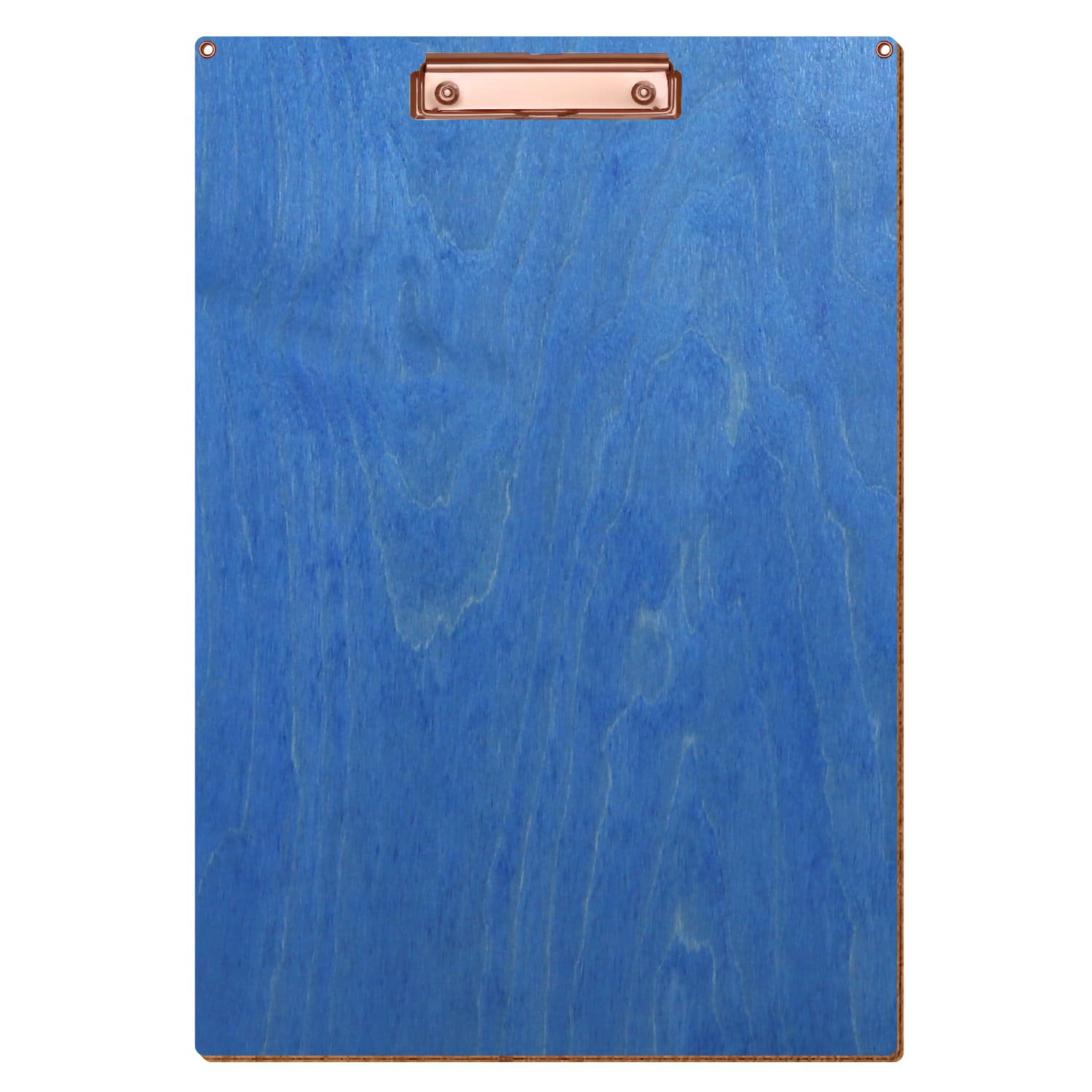 Klemmbrett Standardform Kornblumenblau mit 2 Ösen A3 hochkant Bügelklemme roségold