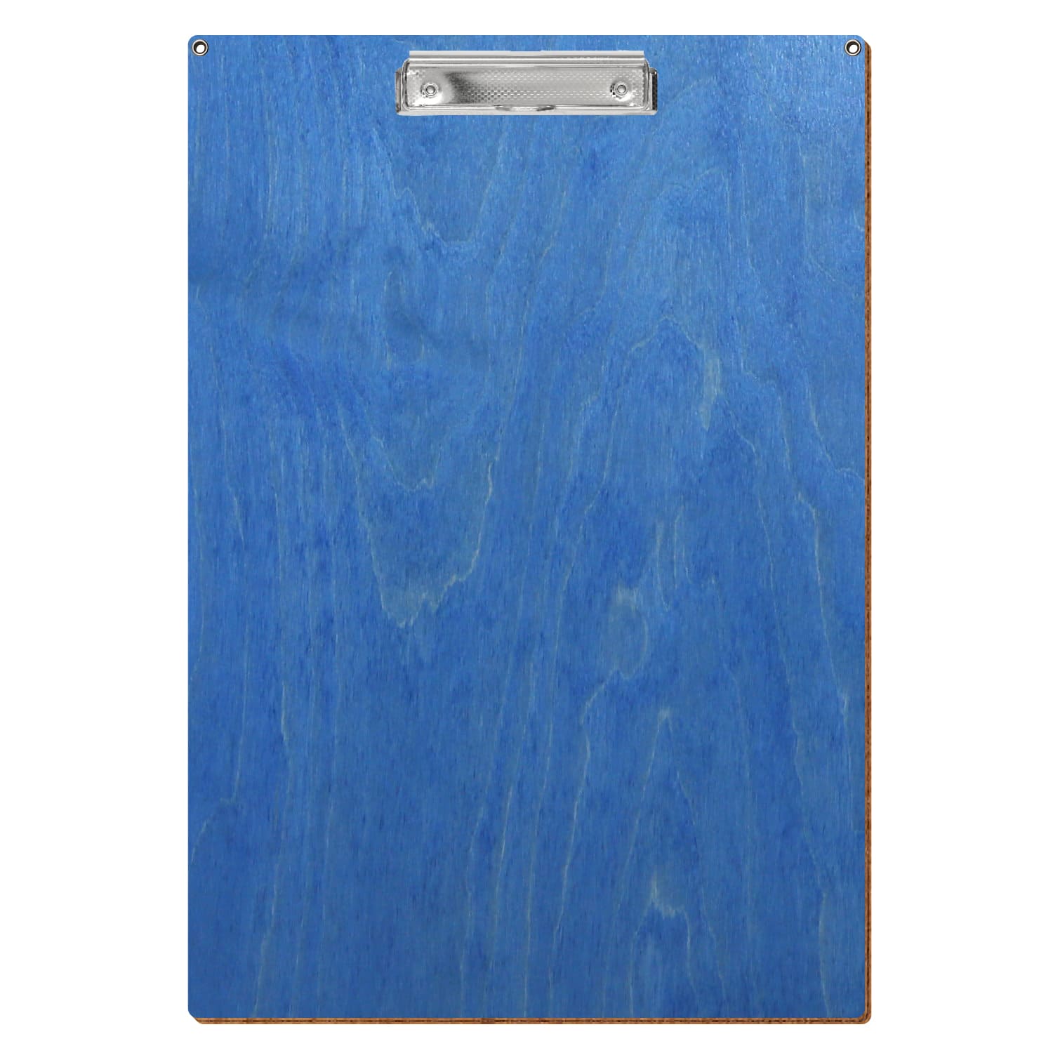 Klemmbrett Standardform Kornblumenblau mit 2 Ösen A3 hochkant Bügelklemme silber carbon