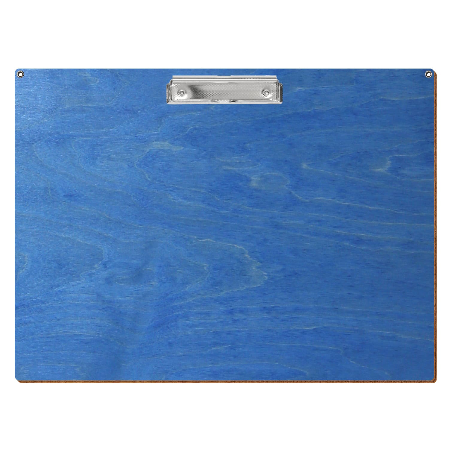 Klemmbrett Standardform Kornblumenblau mit 2 Ösen A3 querkant Bügelklemme silber carbon