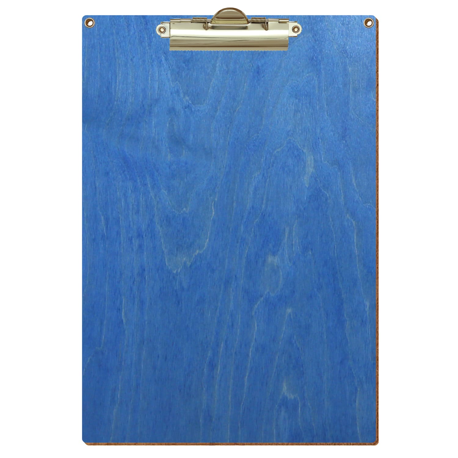 Klemmbrett Standardform Kornblumenblau mit 2 Ösen A4 hochkant Zahnklemme gold