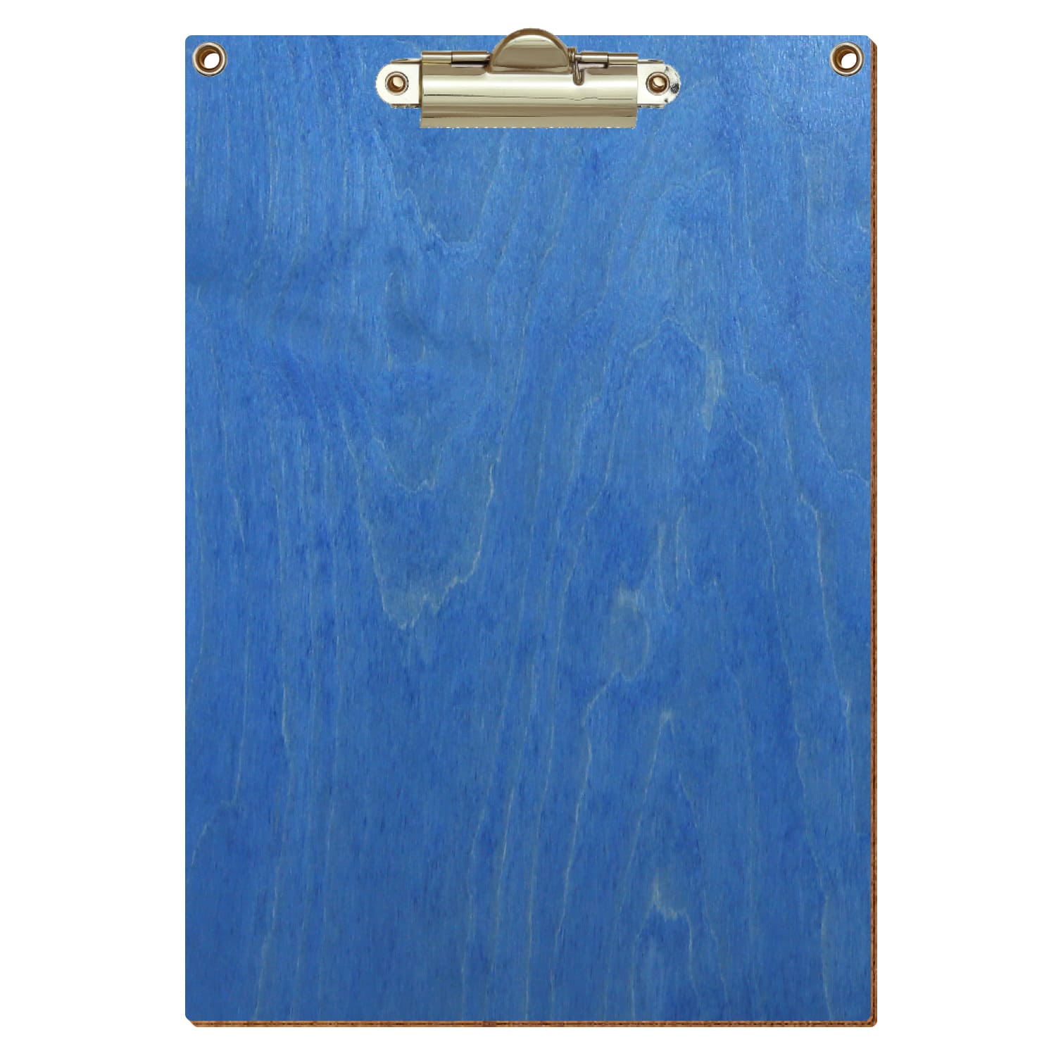 Klemmbrett Standardform Kornblumenblau mit 2 Ösen A5 hochkant Zahnklemme gold