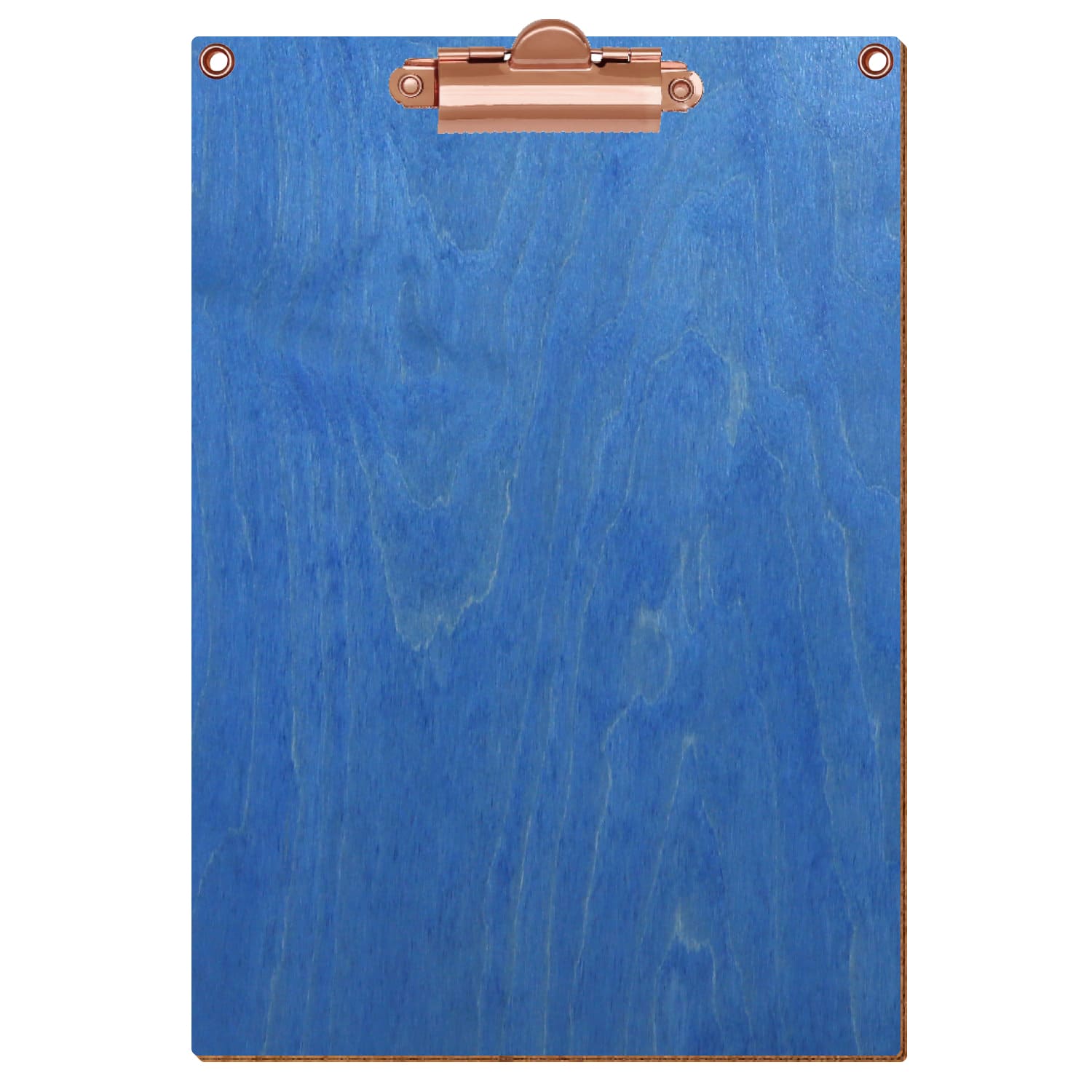 Klemmbrett Standardform Kornblumenblau mit 2 Ösen A5 hochkant Zahnklemme roségold