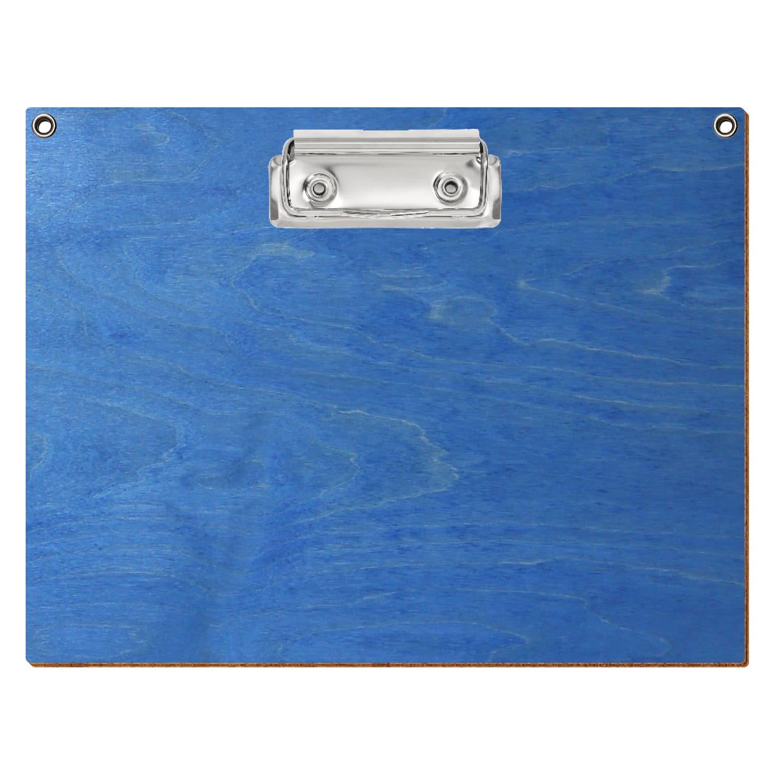 Klemmbrett Standardform Kornblumenblau mit 2 Ösen A5 querkant Bügelklemme silber