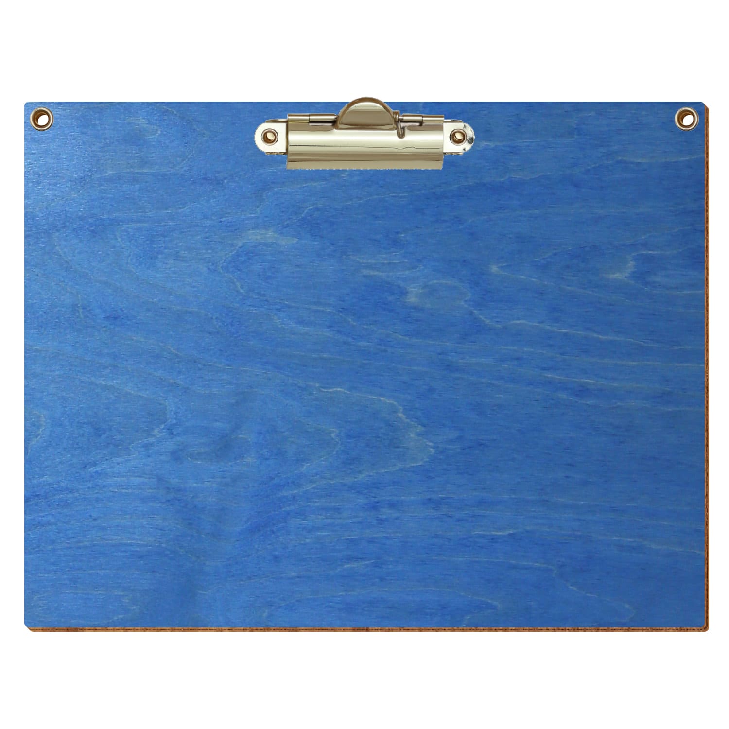 Klemmbrett Standardform Kornblumenblau mit 2 Ösen A5 querkant Zahnklemme gold