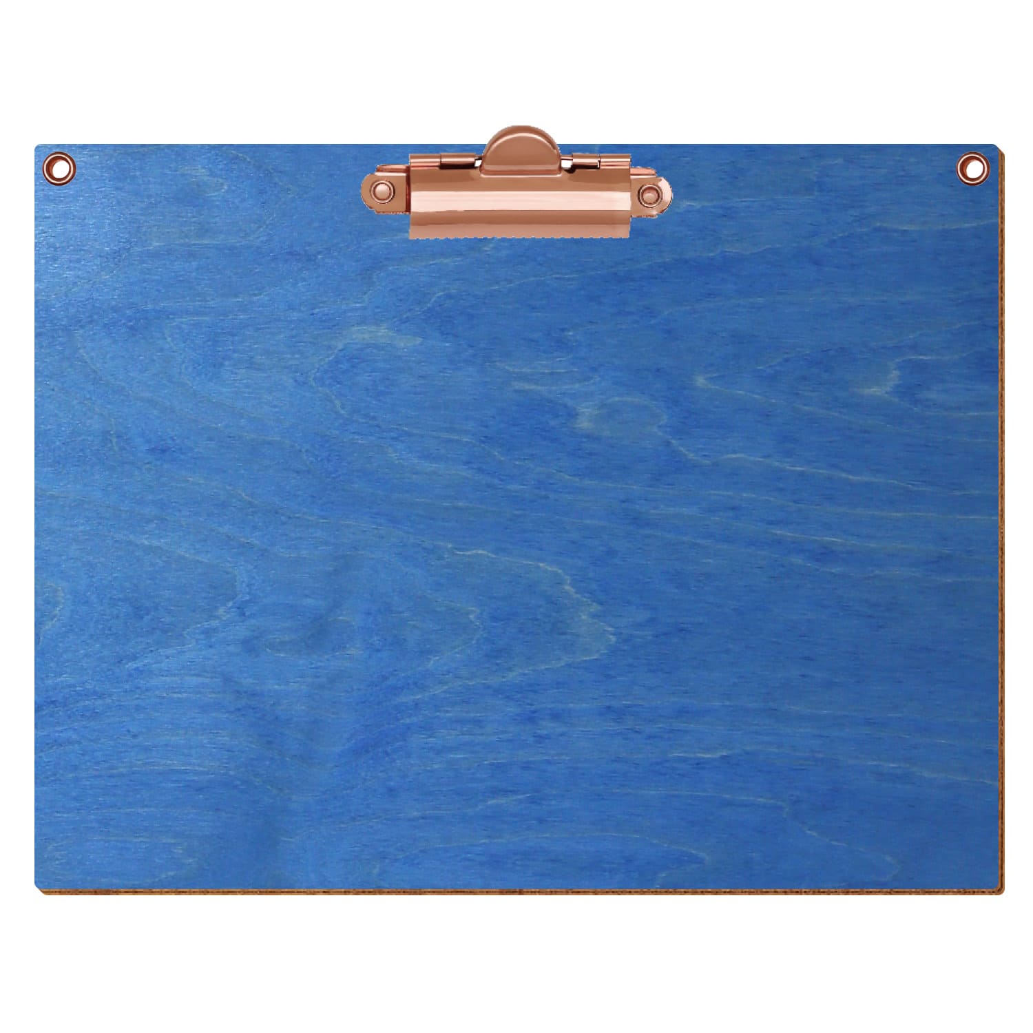Klemmbrett Standardform Kornblumenblau mit 2 Ösen A5 querkant Zahnklemme roségold