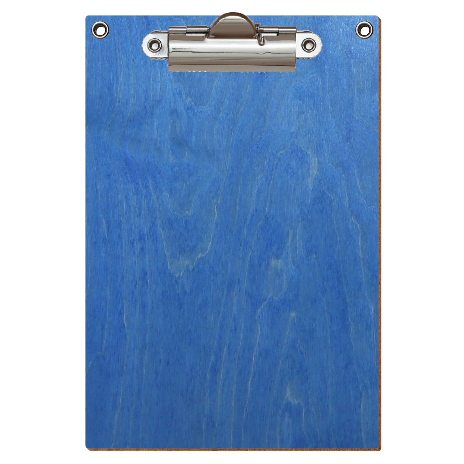 Klemmbrett Standardform Kornblumenblau mit 2 Ösen A6 hochkant Zahnklemme silber