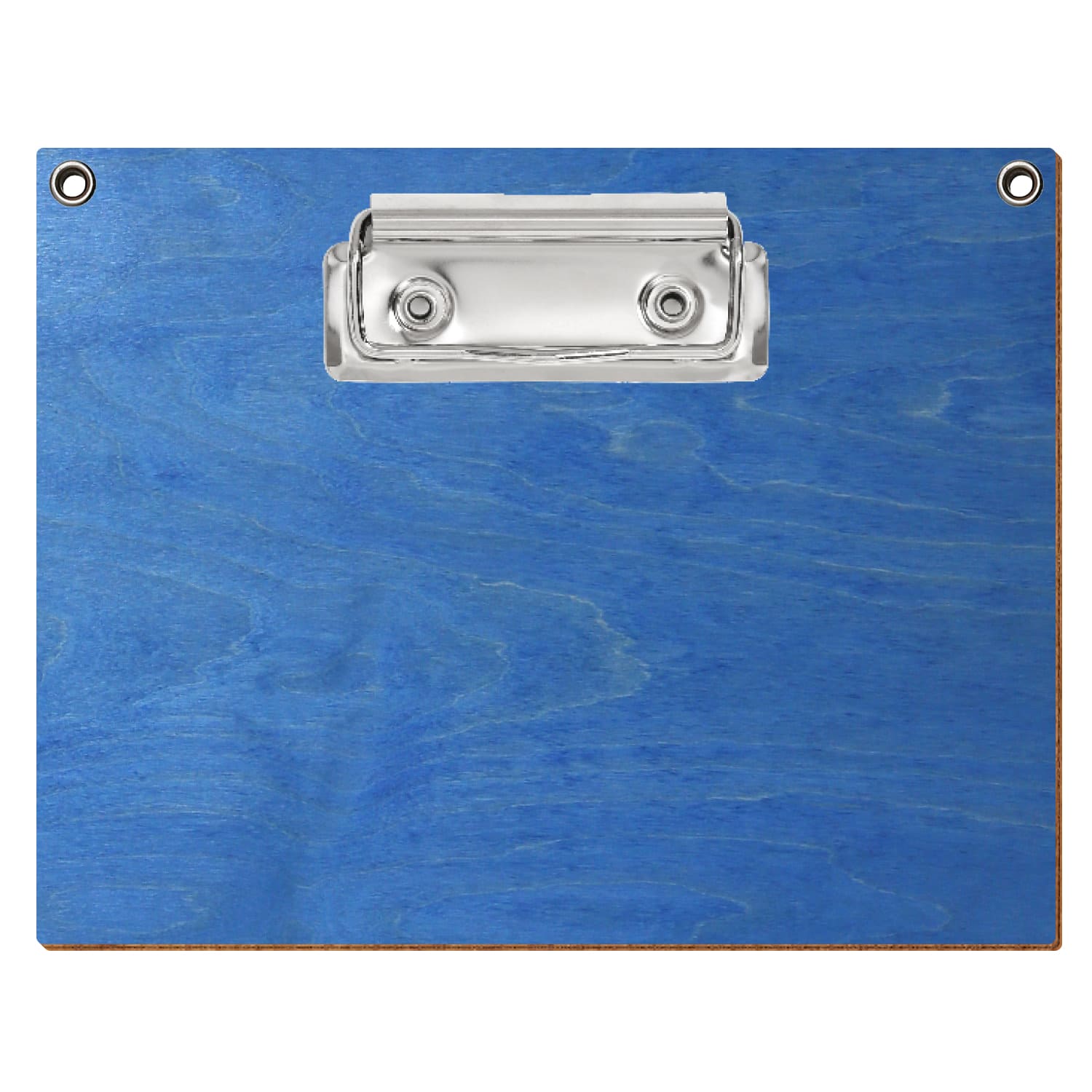 Klemmbrett Standardform Kornblumenblau mit 2 Ösen A6 querkant Bügelklemme silber