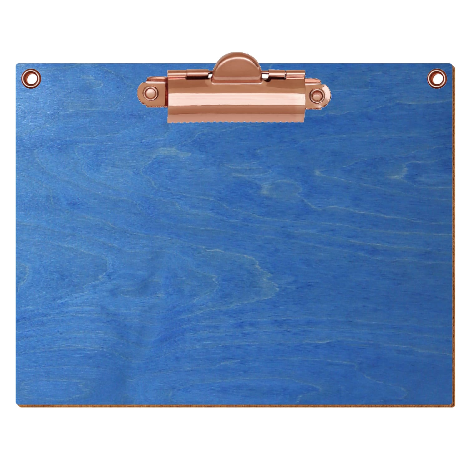 Klemmbrett Standardform Kornblumenblau mit 2 Ösen A6 querkant Zahnklemme roségold