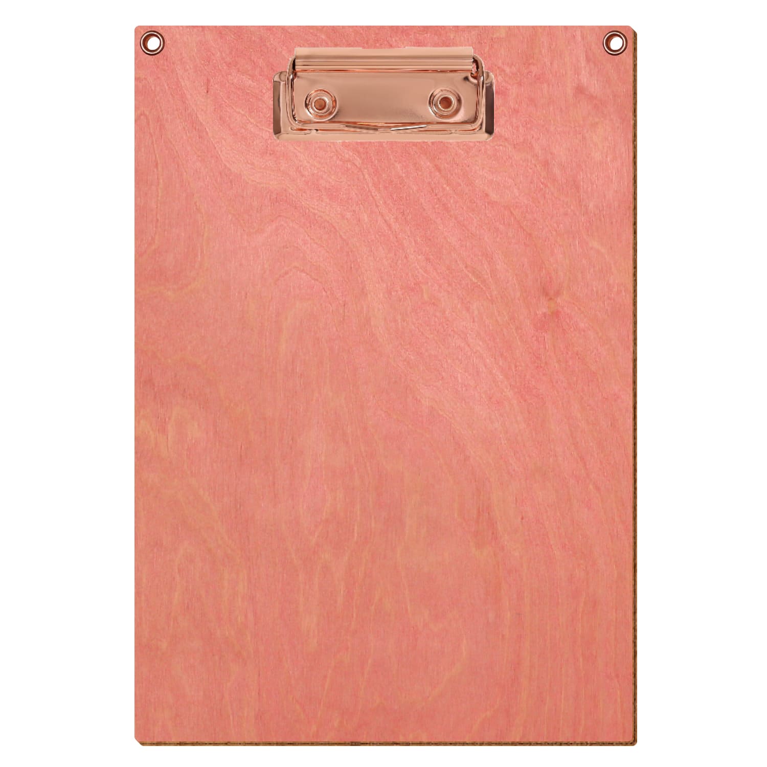 Klemmbrett Standardform Rosa mit 2 Ösen A5 hochkant Bügelklemme roségold