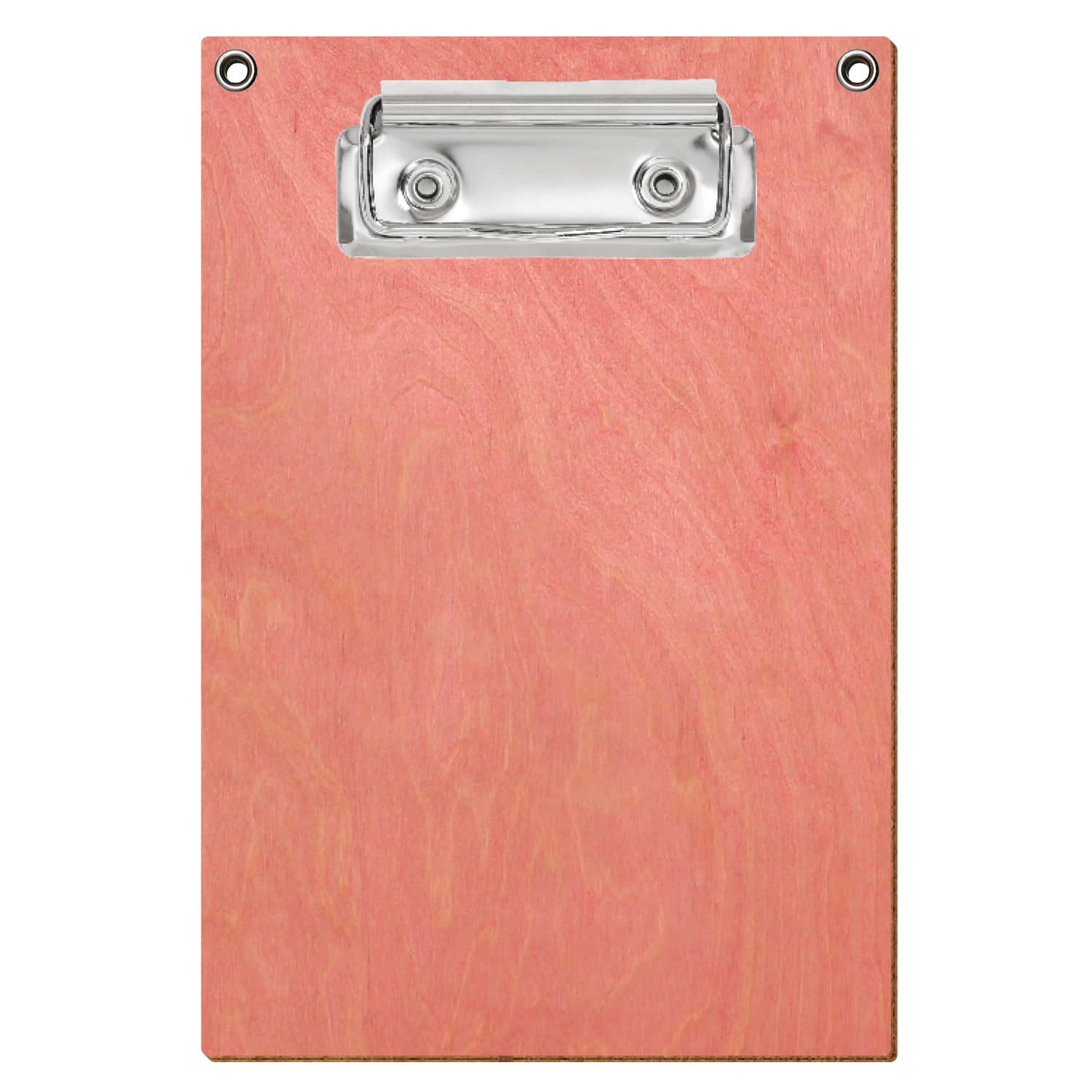 Klemmbrett Standardform Rosa mit 2 Ösen A6 hochkant Bügelklemme silber