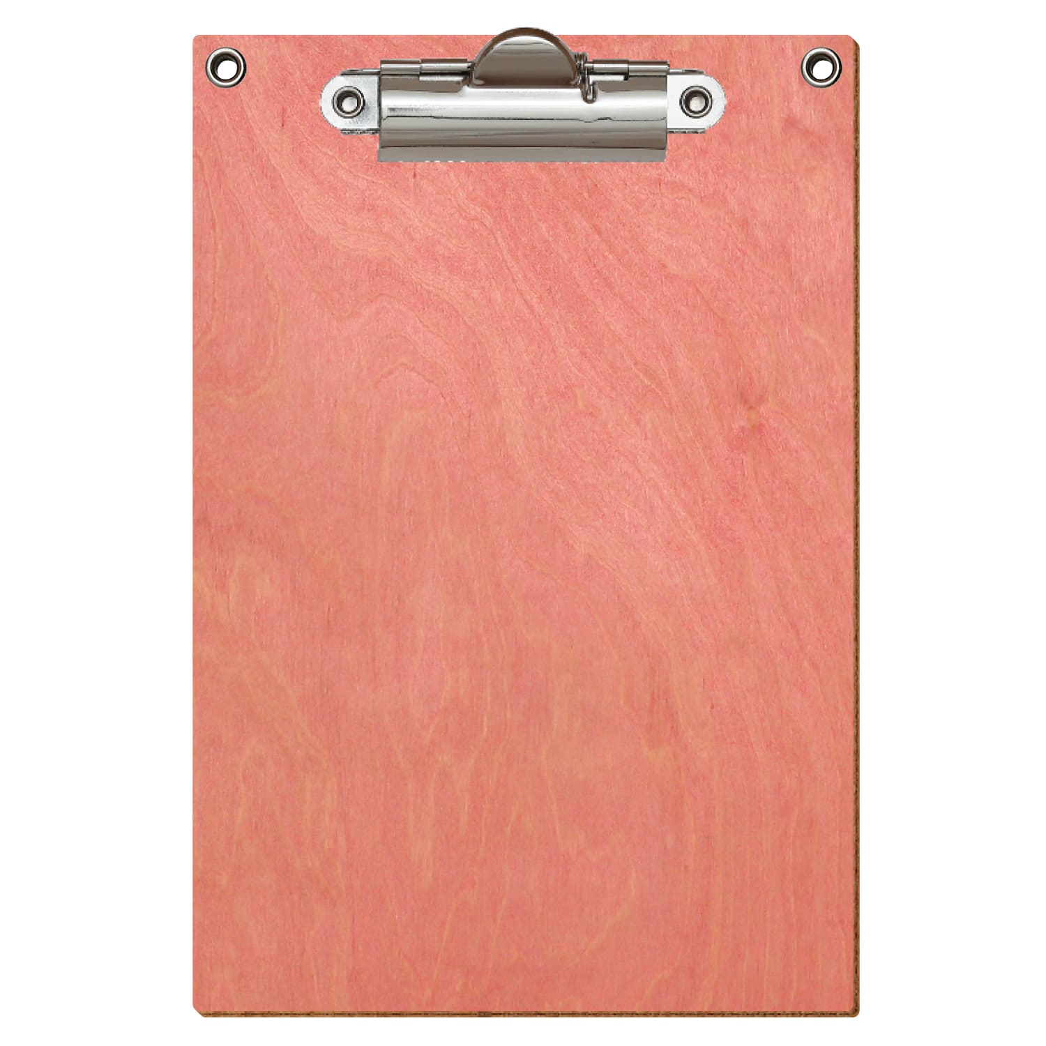 Klemmbrett Standardform Rosa mit 2 Ösen A6 hochkant Zahnklemme silber