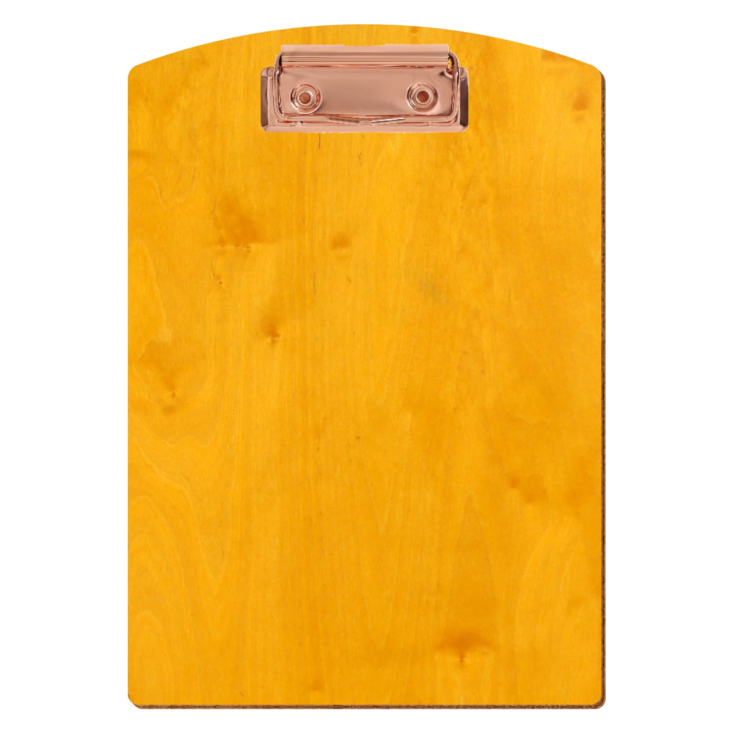 Klemmbrett Segmentform Zitronengelb A5 hochkant Bügelklemme roségold