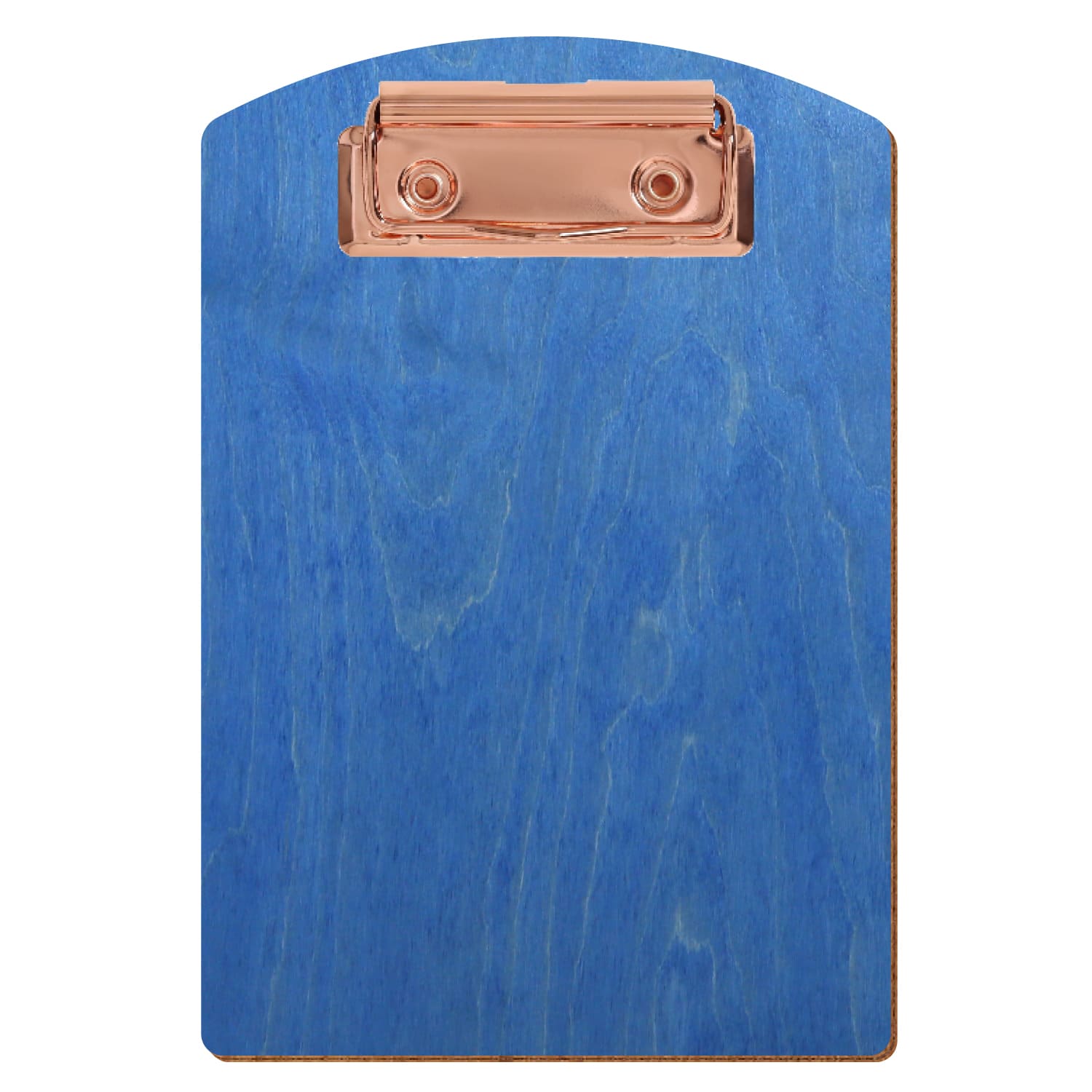 Klemmbrett Segmentform Kornblumenblau A6 hochkant Bügelklemme roségold