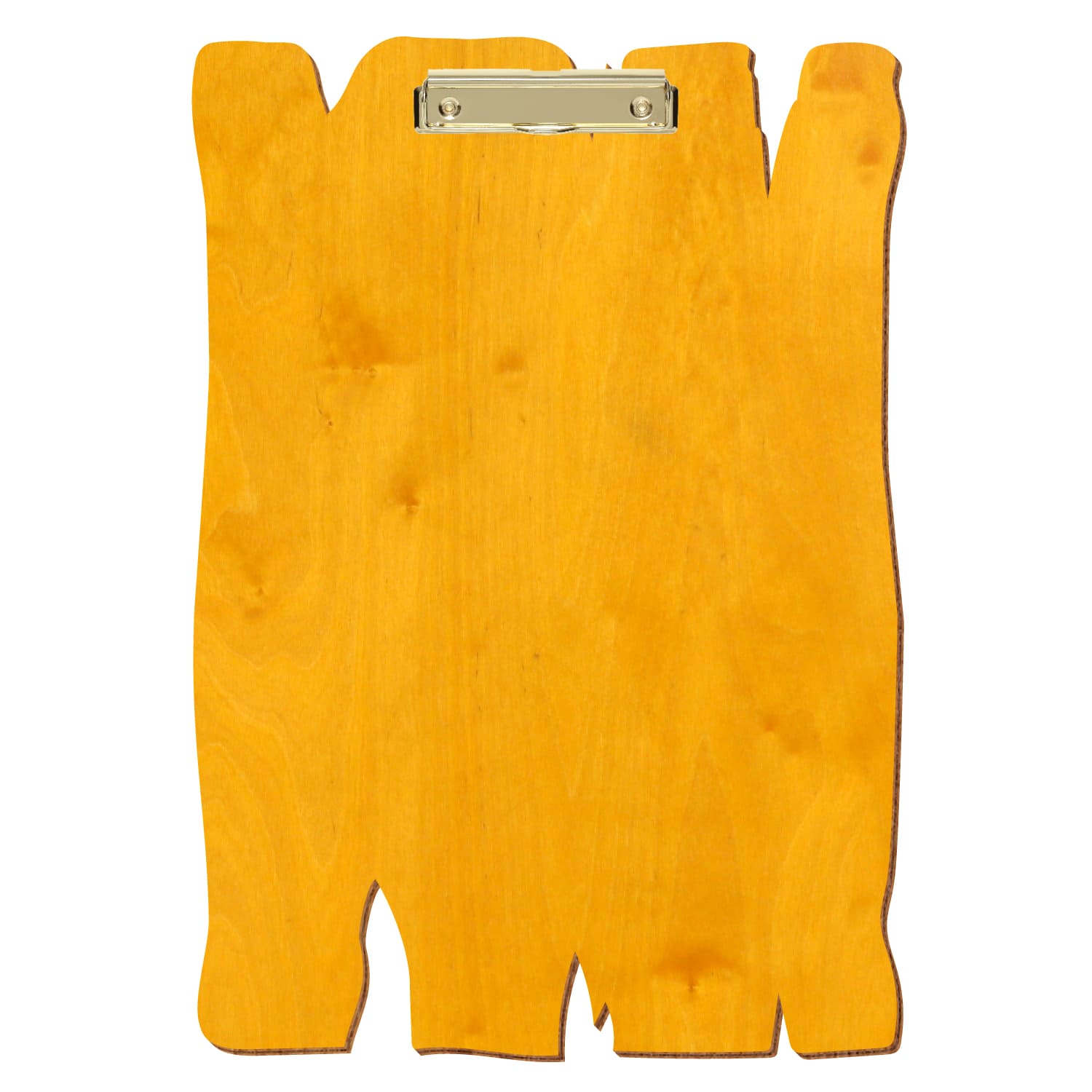 Klemmbrett Holzbrettform Zitronengelb A3 hochkant Bügelklemme gold
