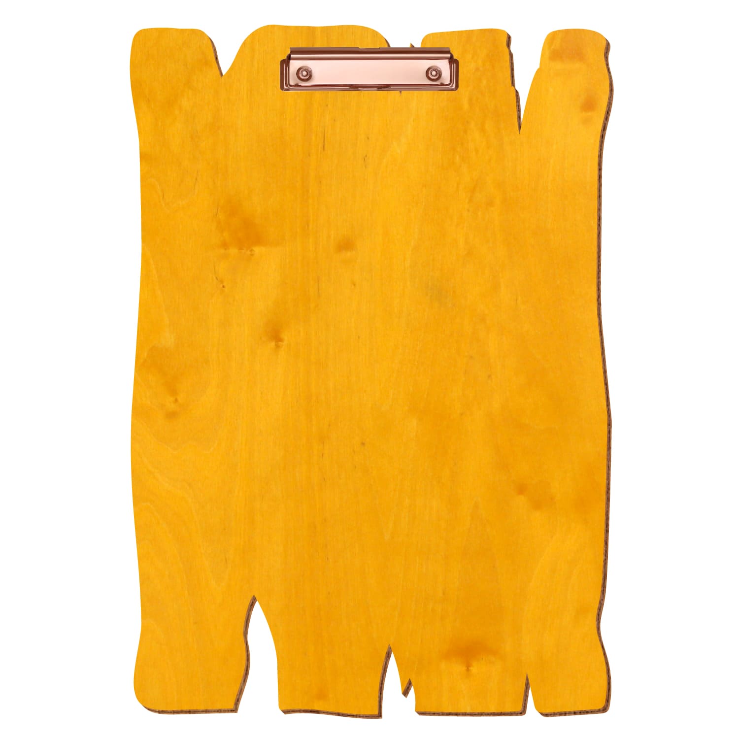 Klemmbrett Holzbrettform Zitronengelb A3 hochkant Bügelklemme roségold