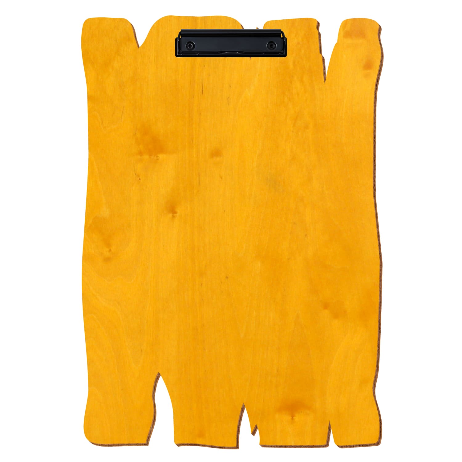 Klemmbrett Holzbrettform Zitronengelb A3 hochkant Bügelklemme schwarz