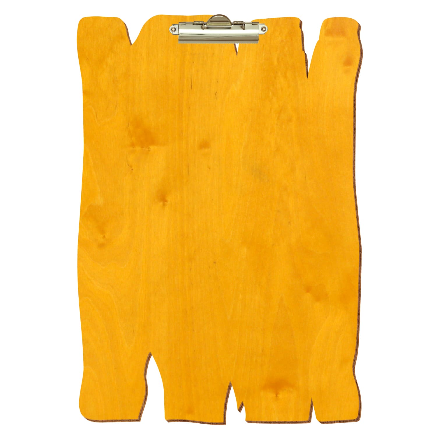 Klemmbrett Holzbrettform Zitronengelb A3 hochkant Zahnklemme gold