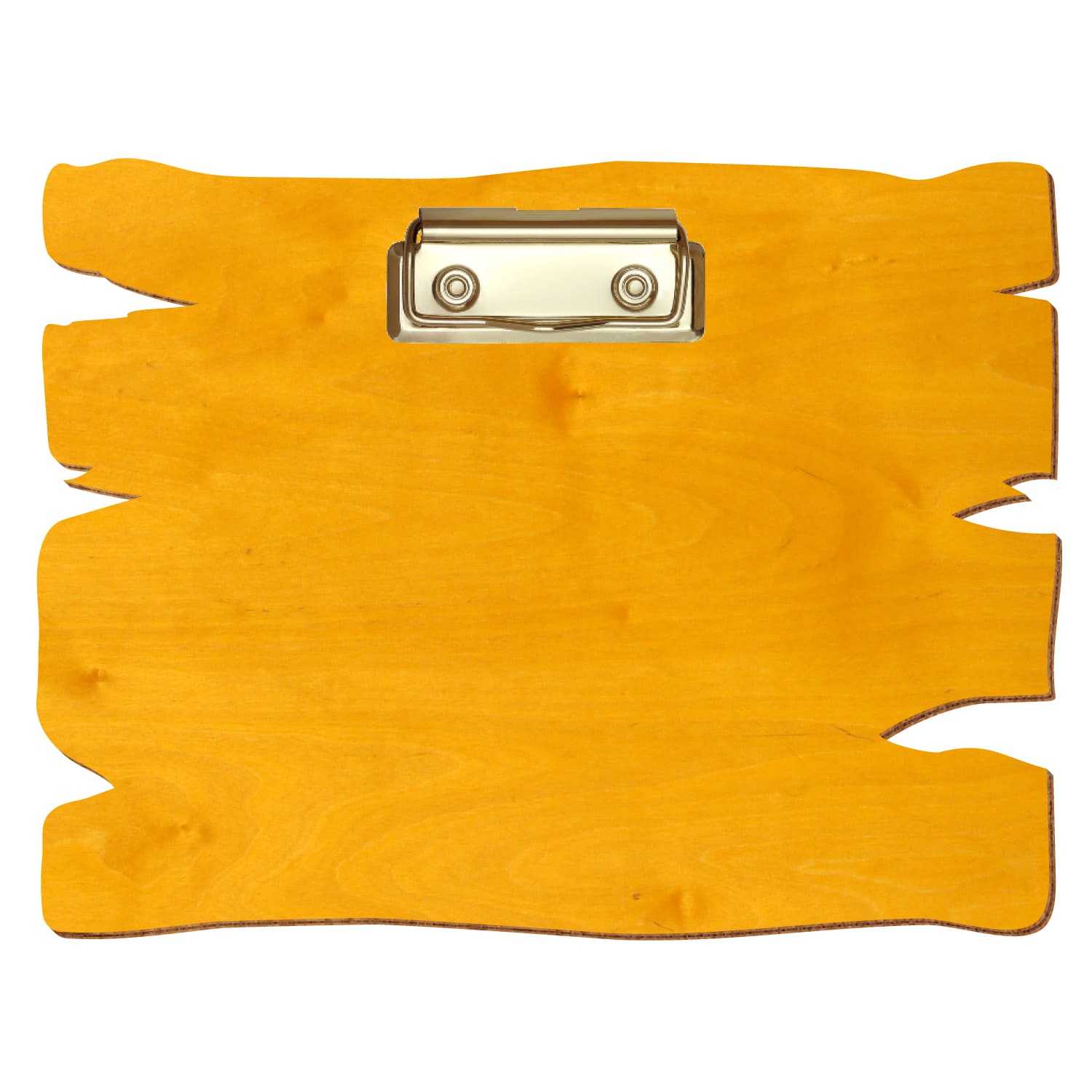 Klemmbrett Holzbrettform Zitronengelb A5 querkant Bügelklemme gold