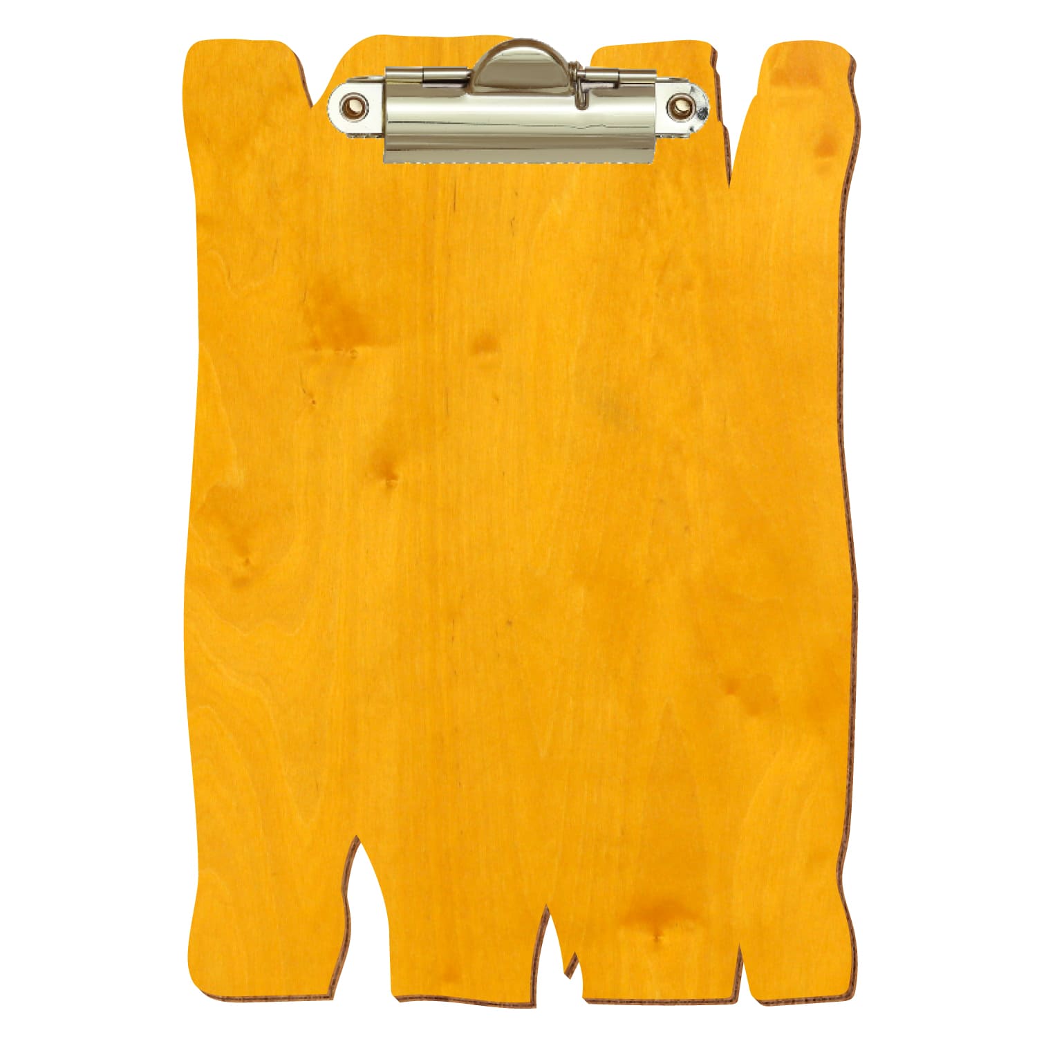 Klemmbrett Holzbrettform Zitronengelb A6 hochkant Zahnklemme gold