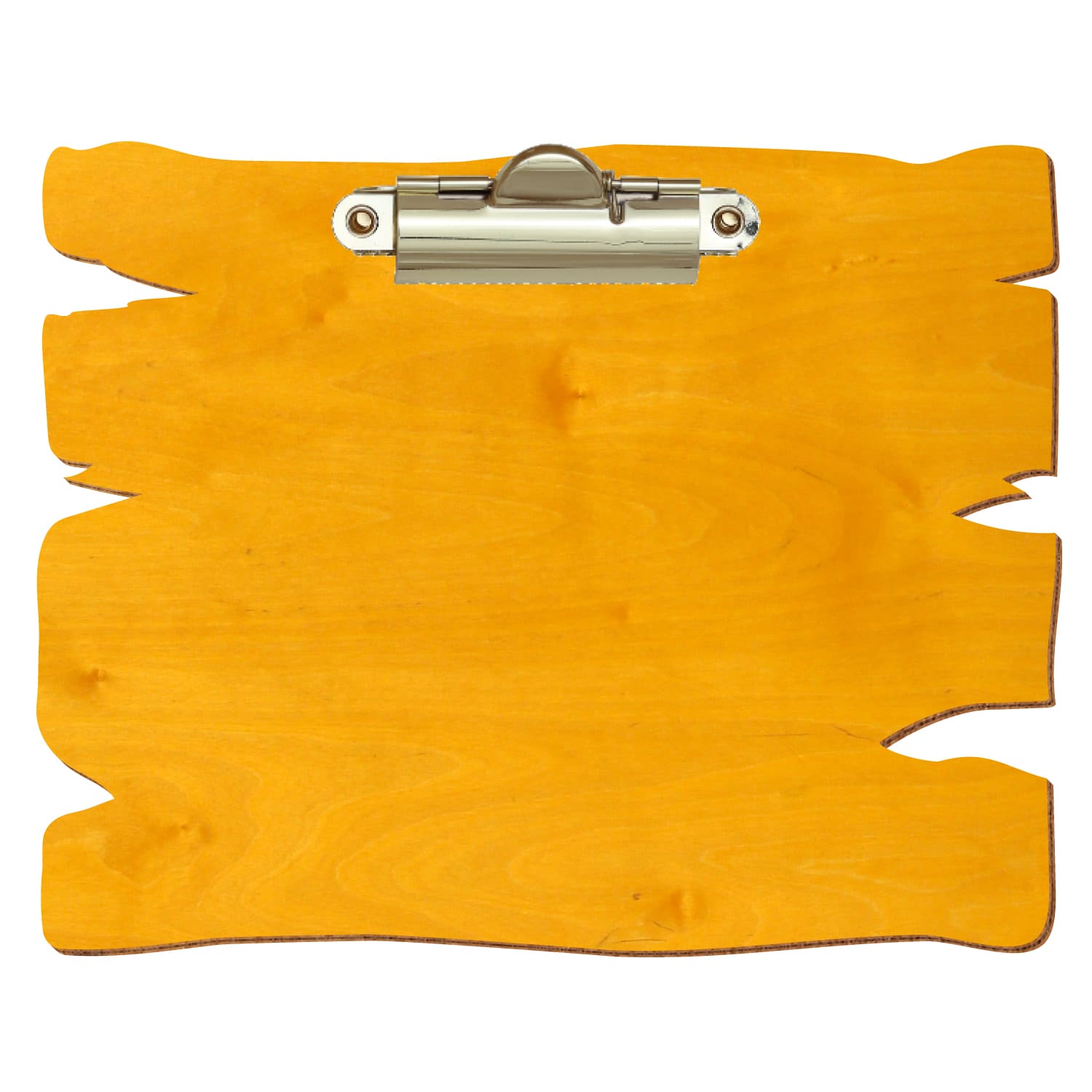 Klemmbrett Holzbrettform Zitronengelb A6 querkant Zahnklemme gold