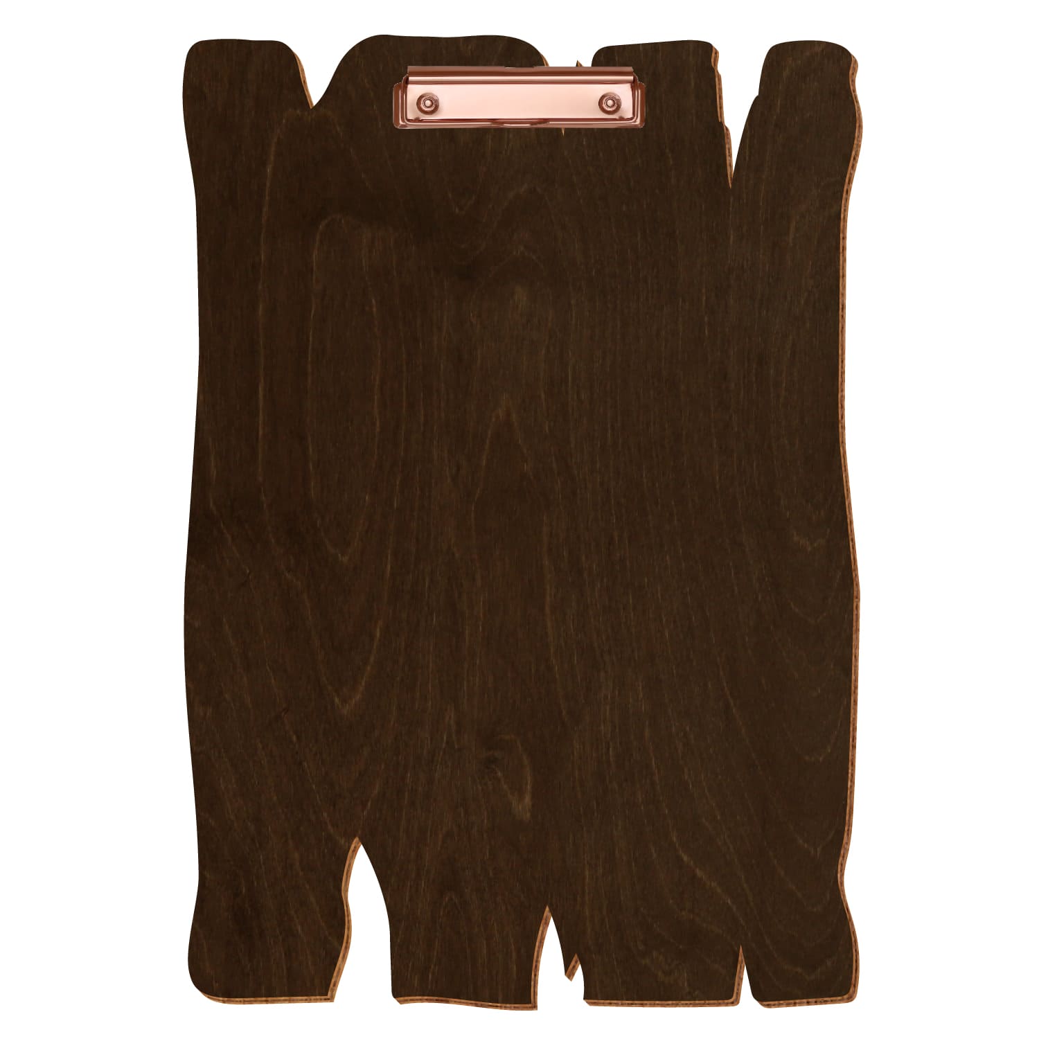 Klemmbrett Holzbrettform Walnuss A3 hochkant Bügelklemme roségold