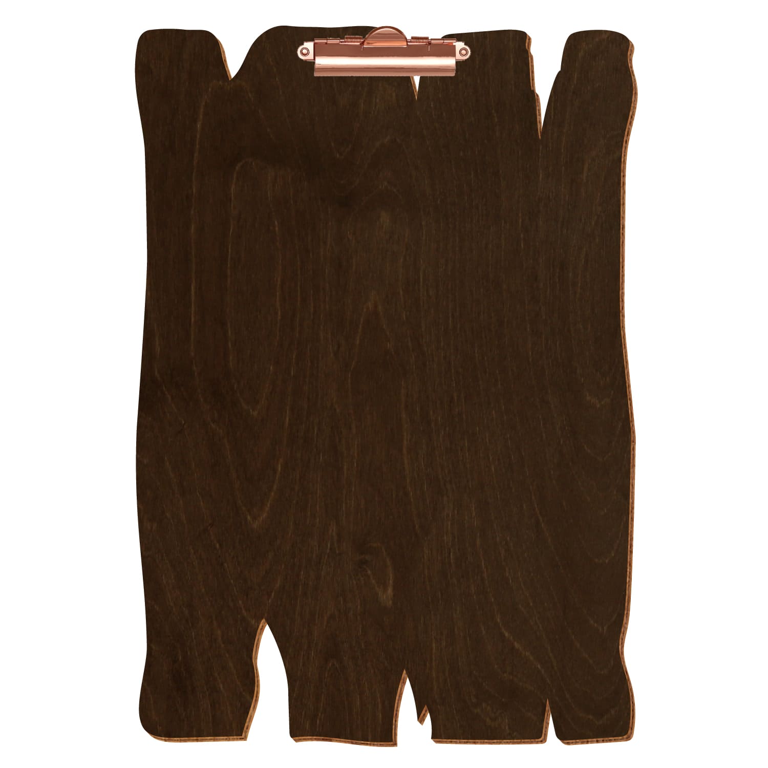 Klemmbrett Holzbrettform Walnuss A3 hochkant Zahnklemme roségold