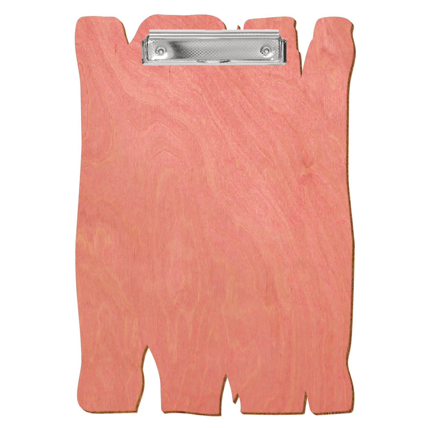 Klemmbrett Holzbrettform Rosa A4 hochkant Bügelklemme silber carbon