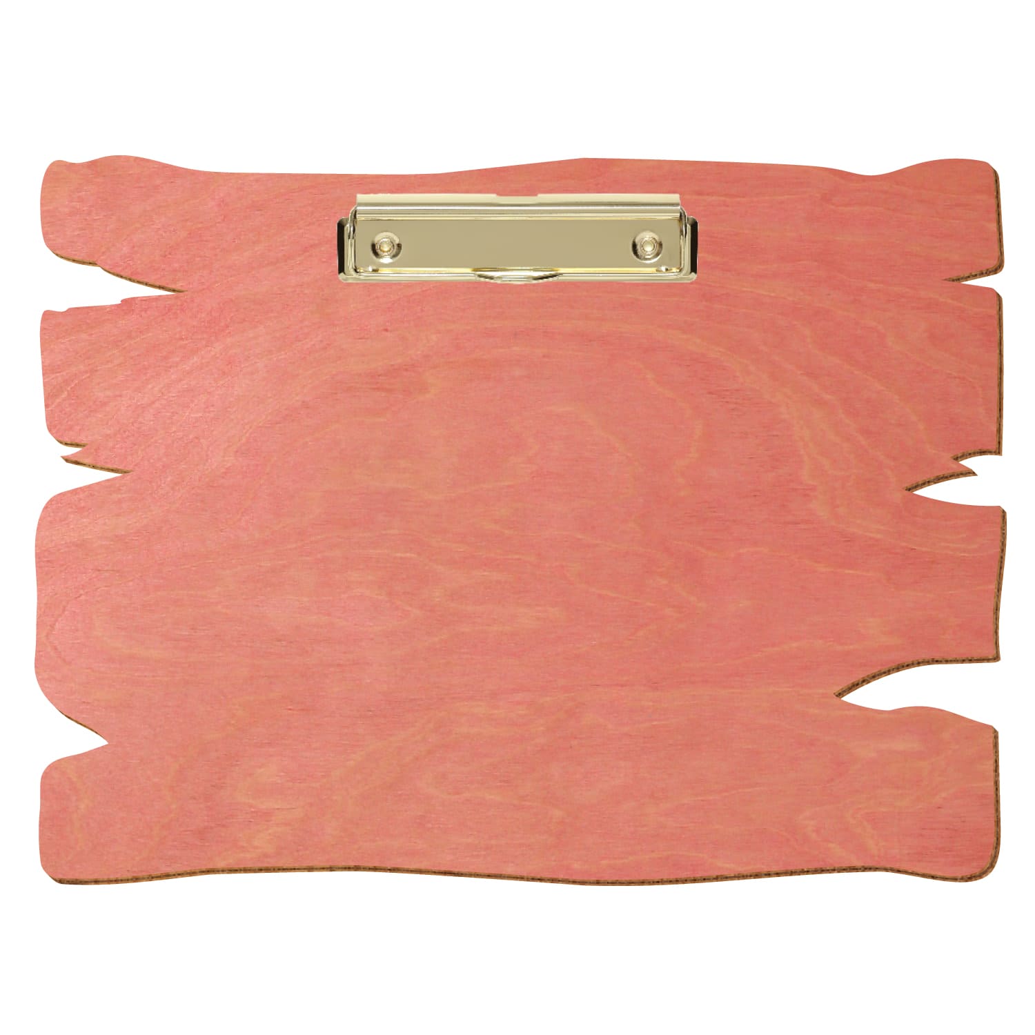 Klemmbrett Holzbrettform Rosa A4 querkant Bügelklemme gold