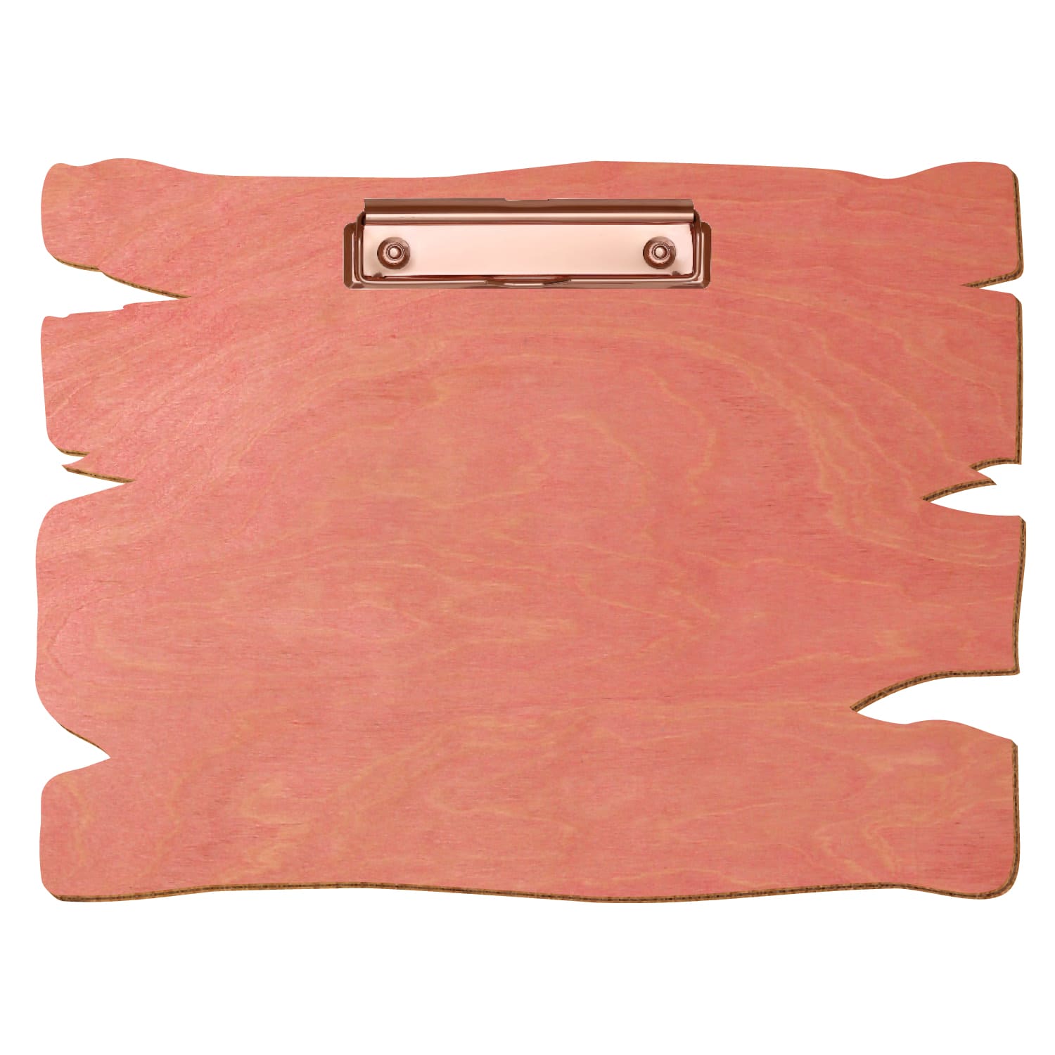 Klemmbrett Holzbrettform Rosa A4 querkant Bügelklemme roségold