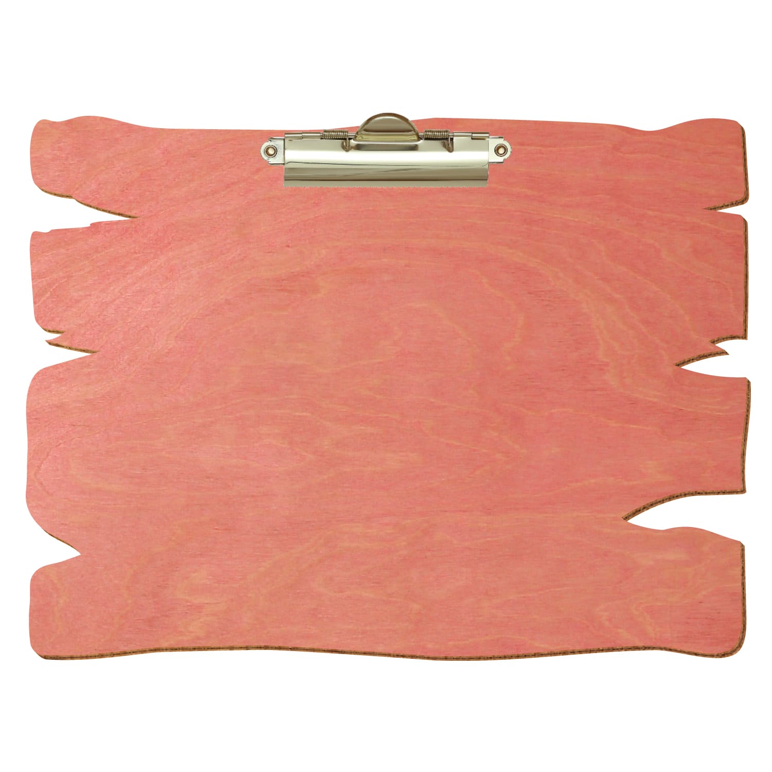 Klemmbrett Holzbrettform Rosa A4 querkant Zahnklemme gold