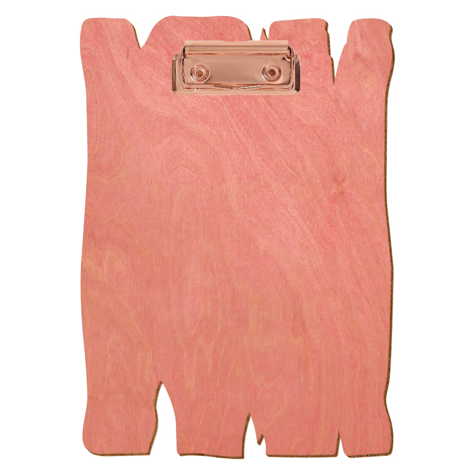 Klemmbrett Holzbrettform Rosa A5 hochkant Bügelklemme roségold