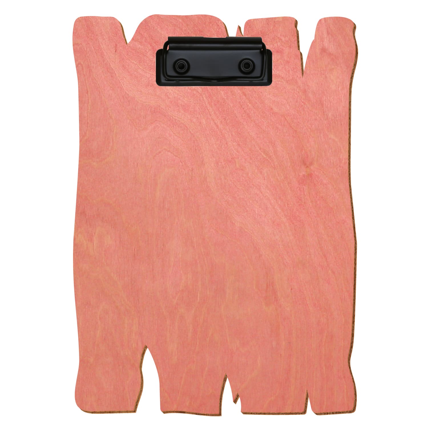 Klemmbrett Holzbrettform Rosa A5 hochkant Bügelklemme schwarz