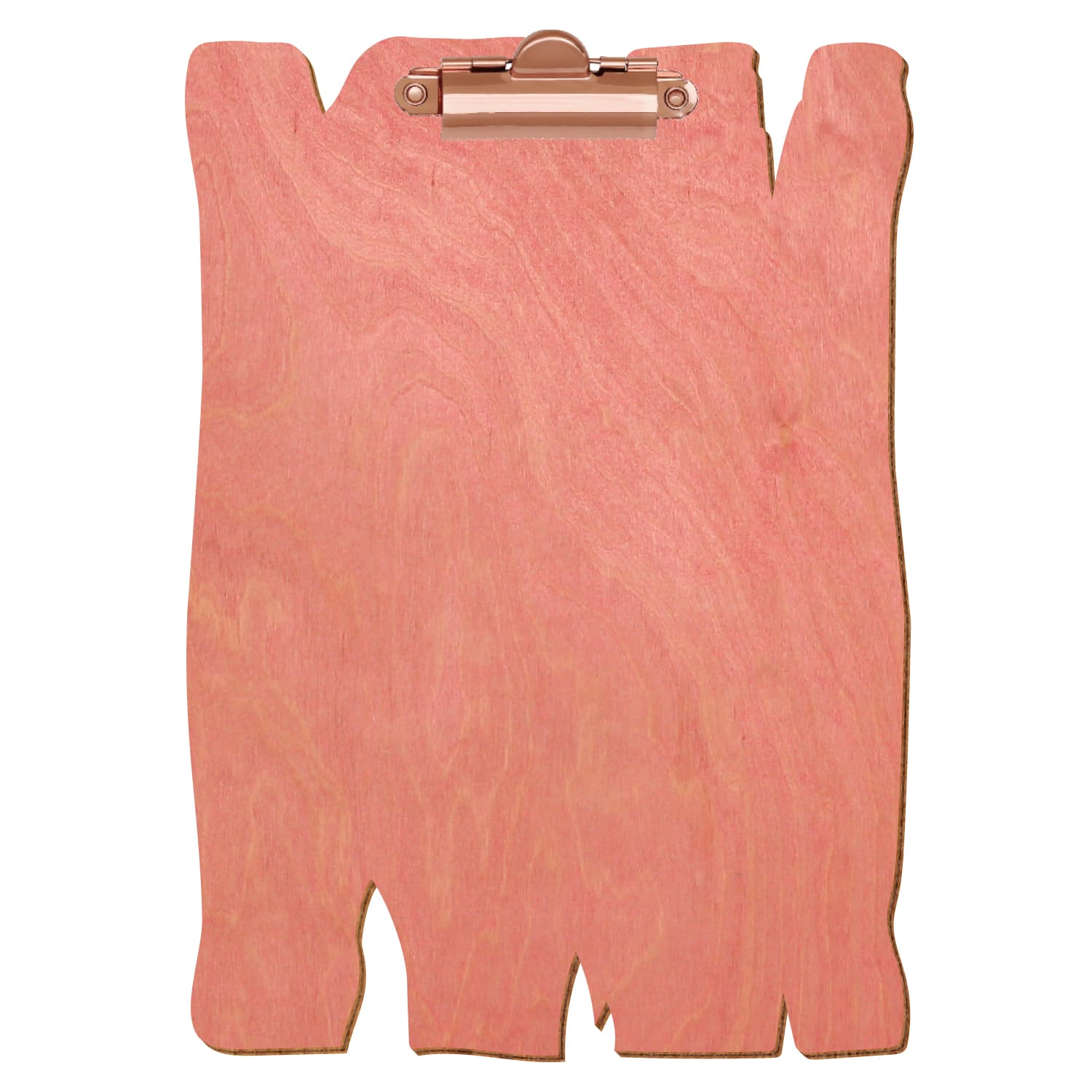 Klemmbrett Holzbrettform Rosa A5 hochkant Zahnklemme roségold