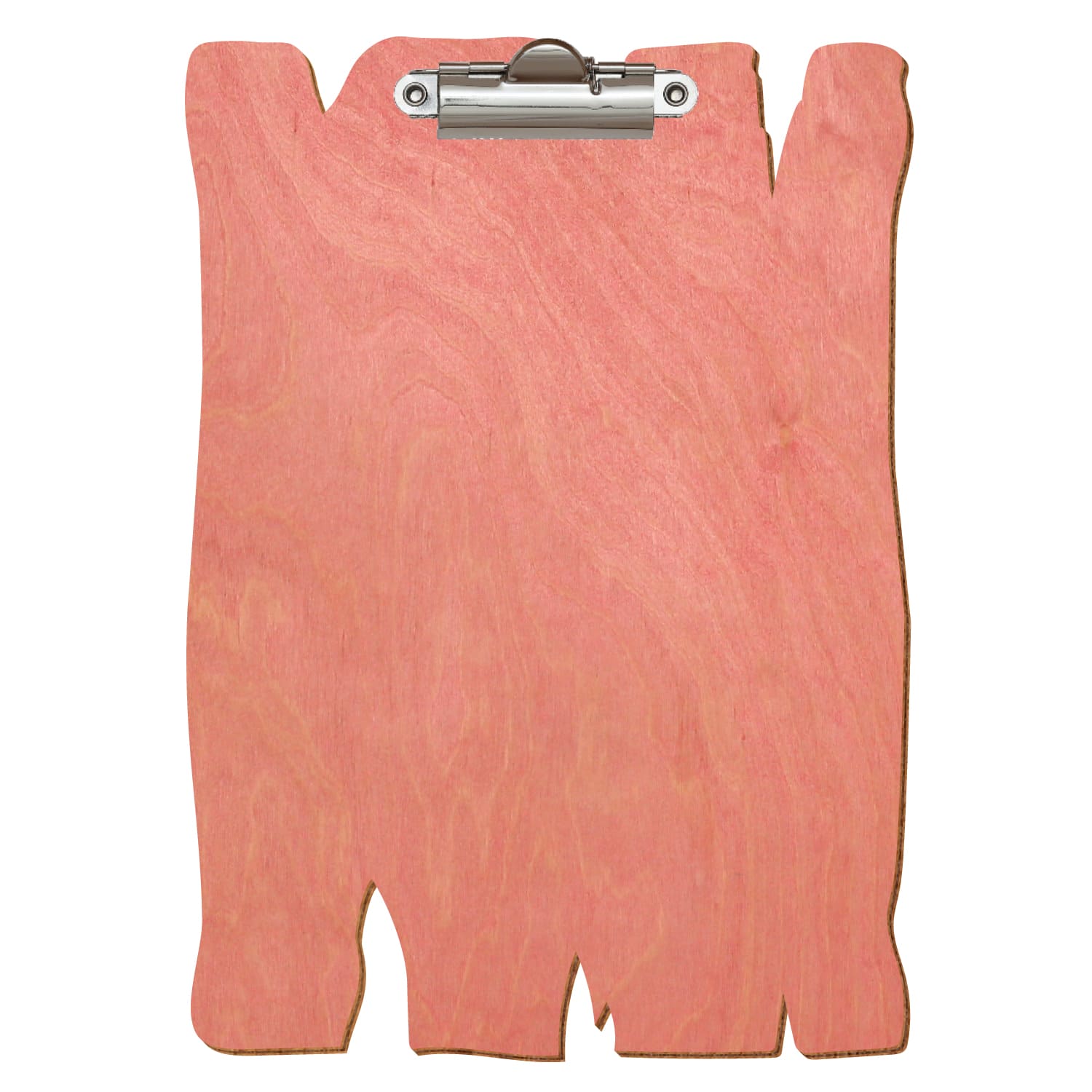 Klemmbrett Holzbrettform Rosa A5 hochkant Zahnklemme silber