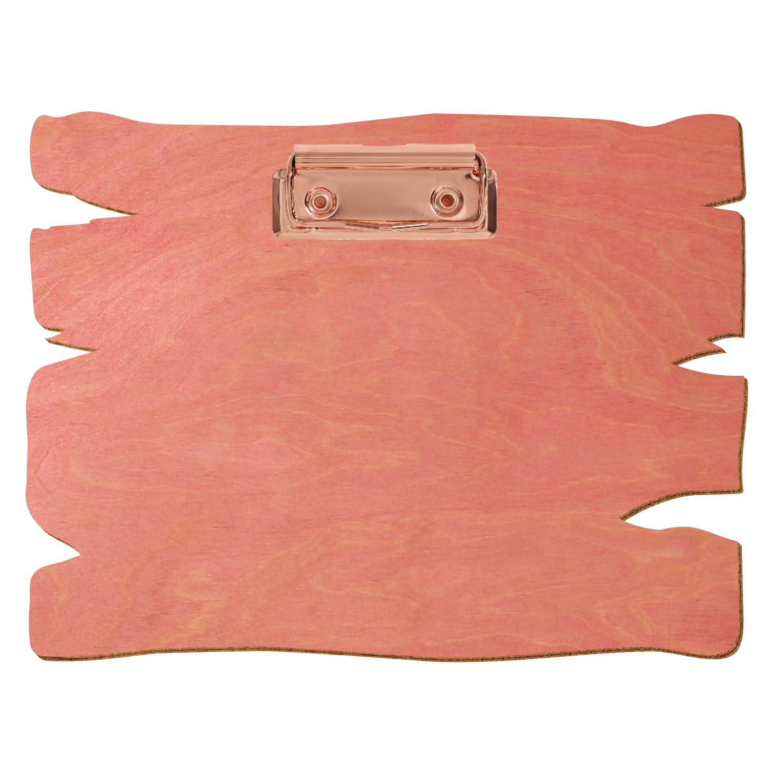 Klemmbrett Holzbrettform Rosa A5 querkant Bügelklemme roségold