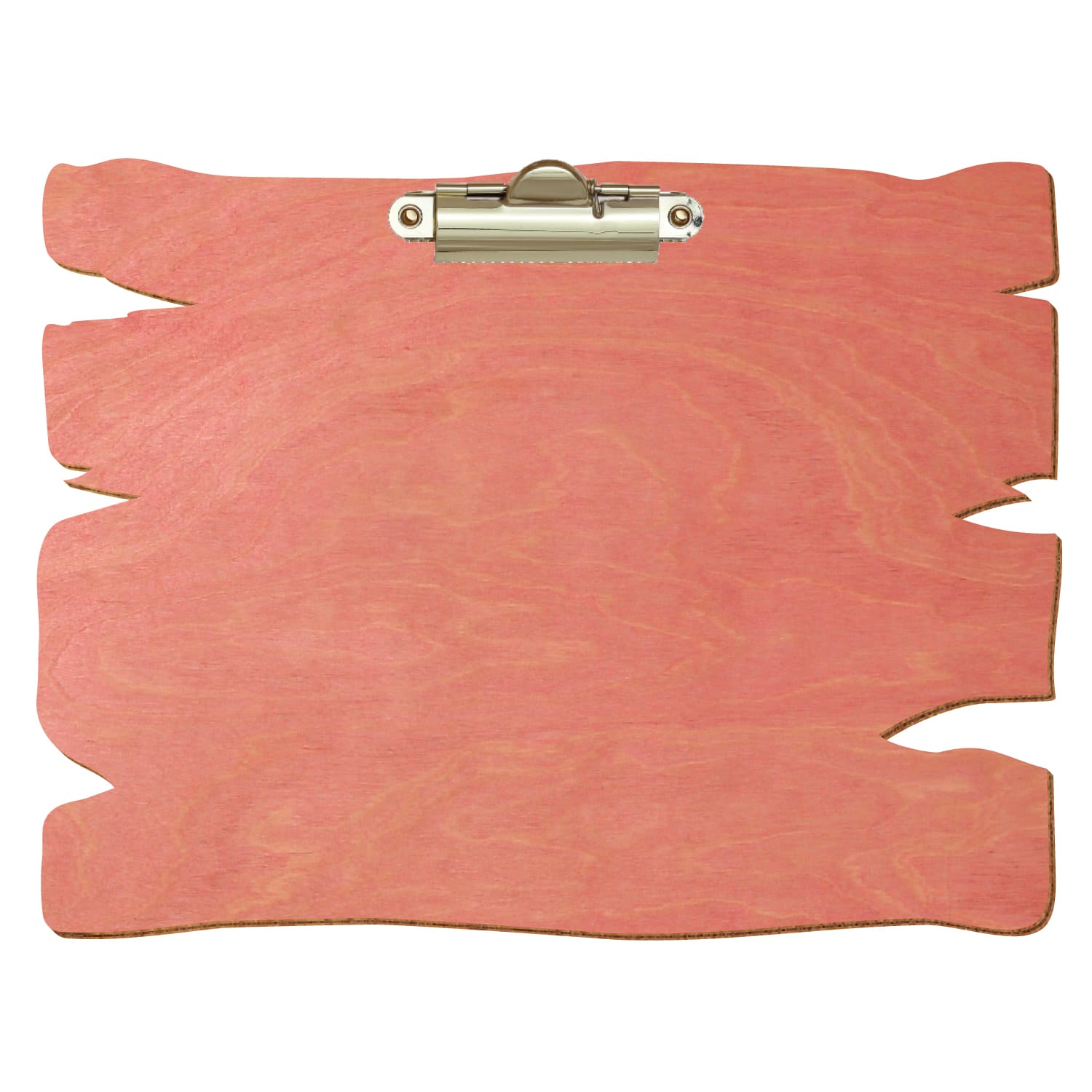 Klemmbrett Holzbrettform Rosa A5 querkant Zahnklemme gold