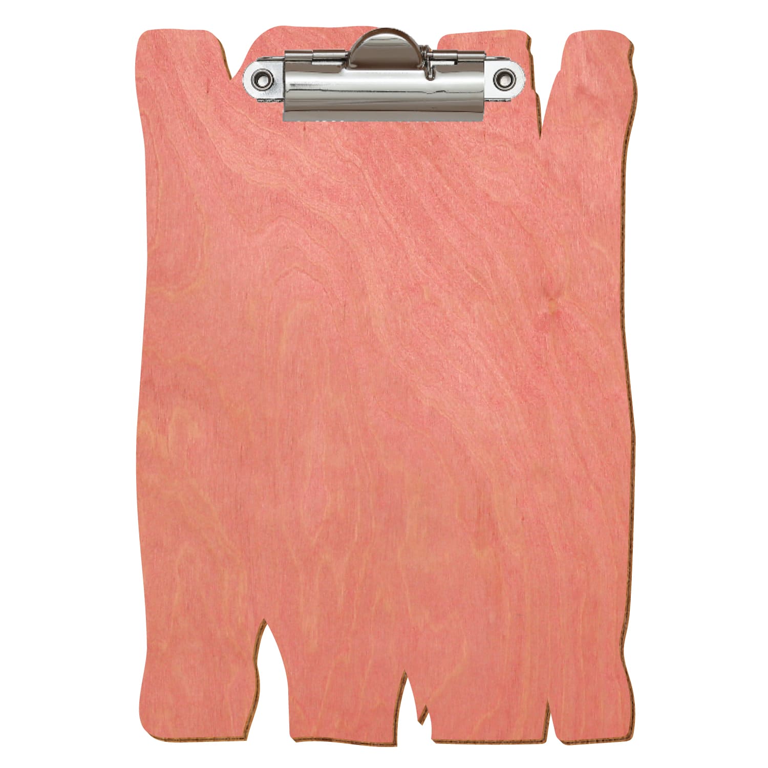 Klemmbrett Holzbrettform Rosa A6 hochkant Zahnklemme silber
