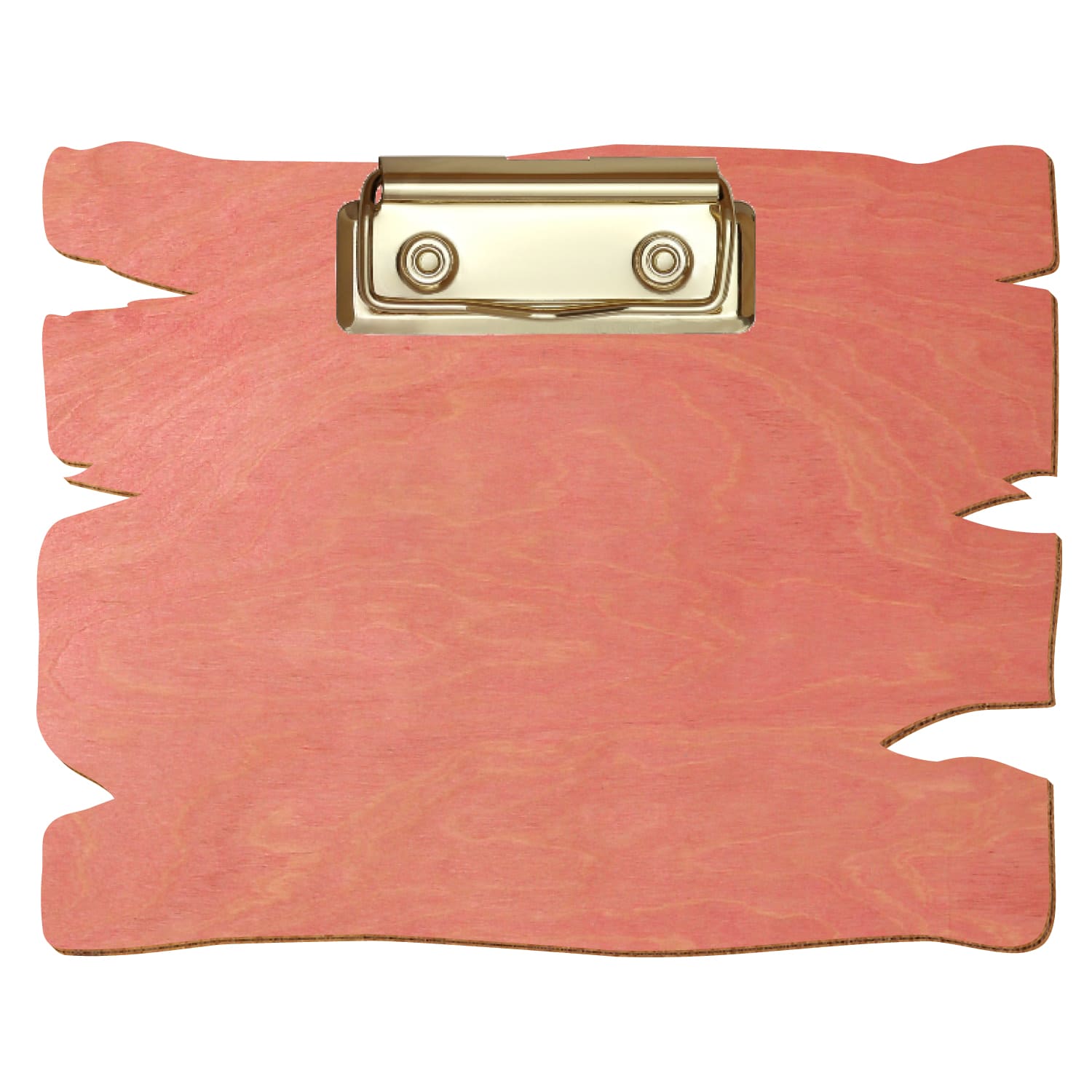 Klemmbrett Holzbrettform Rosa A6 querkant Bügelklemme gold