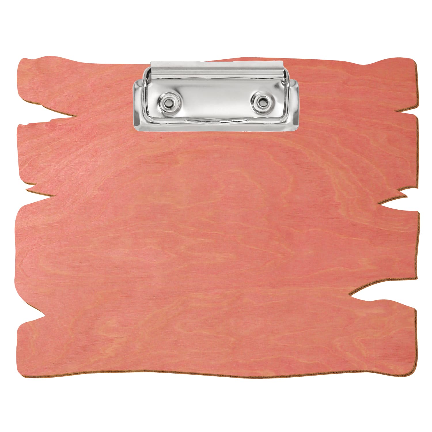 Klemmbrett Holzbrettform Rosa A6 querkant Bügelklemme silber