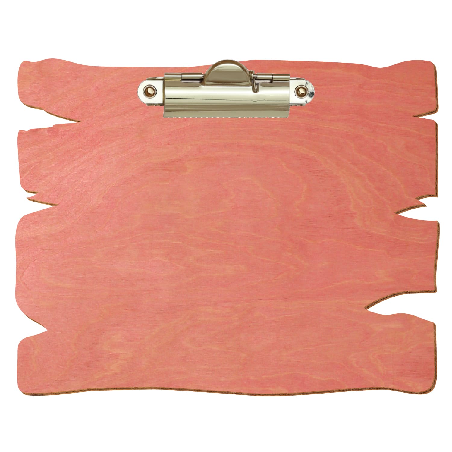 Klemmbrett Holzbrettform Rosa A6 querkant Zahnklemme gold